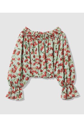 【アルアバイル/allureville】 【LOULOU WILLOUGHBY】LISAチェリープリントオフショルブラウス人気、トレンドファッション・服の通販 founy(ファニー) ファッション Fashion レディースファッション Fashion for Women トップス・カットソー Cut & Sew Tops シャツ・ブラウス・オフィスカジュアル Elegant Blouses & Button-Ups 2026年 2026 なめらか Smooth, Silky Texture サテン Satin, Glossy Fabric ジョーゼット Georgette, Semi-Sheer Fabric スリーブ Sleeve, Long Sleeve / Short Sleeve チェリー Cherry, Cherry Pattern プリント Print, Printed Pattern ロング Long, Long-Length 夏 Summer 春 Spring S/S・春夏 SS, Spring/Summer, Warm Season |ID:prp329100004798587