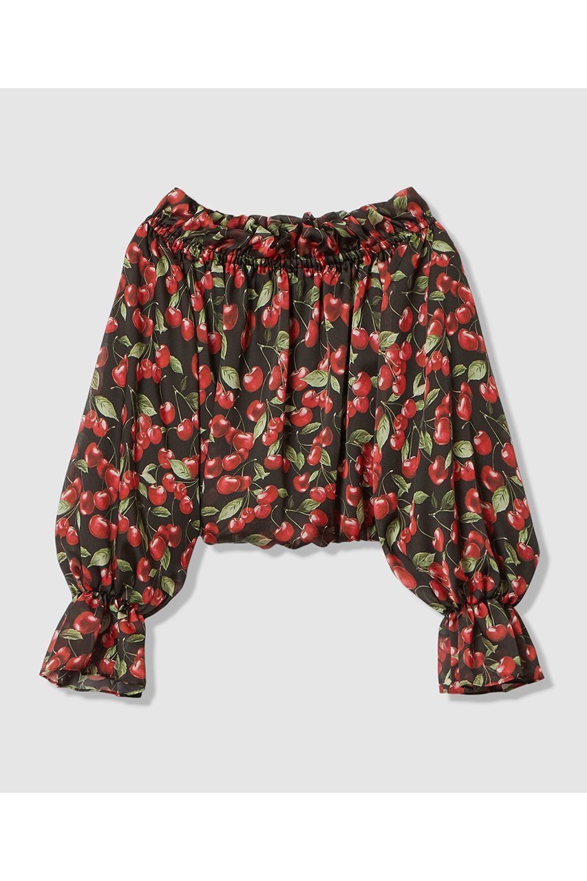 【アルアバイル/allureville】の【LOULOU WILLOUGHBY】LISAチェリープリントオフショルブラウス インテリア・キッズ・メンズ・レディースファッション・服の通販 founy(ファニー) ファッション Fashion レディースファッション Fashion for Women トップス・カットソー Cut & Sew Tops シャツ・ブラウス・オフィスカジュアル Elegant Blouses & Button-Ups 2026年 2026 なめらか Smooth, Silky Texture サテン Satin, Glossy Fabric ジョーゼット Georgette, Semi-Sheer Fabric スリーブ Sleeve, Long Sleeve / Short Sleeve チェリー Cherry, Cherry Pattern プリント Print, Printed Pattern ロング Long, Long-Length 夏 Summer 春 Spring S/S・春夏 SS, Spring/Summer, Warm Season ブラック|ID: prp329100004798587 ipo3291000000034816620