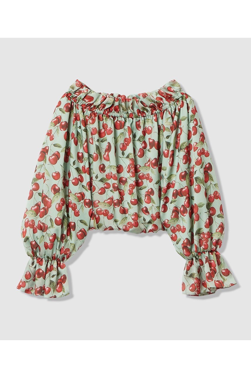 【アルアバイル/allureville】の【LOULOU WILLOUGHBY】LISAチェリープリントオフショルブラウス 人気、トレンドファッション・服の通販 founy(ファニー) 　ファッション　Fashion　レディースファッション　Fashion for Women　トップス・カットソー　Cut & Sew Tops　シャツ・ブラウス・オフィスカジュアル　Elegant Blouses & Button-Ups　2026年　2026　なめらか　Smooth, Silky Texture　サテン　Satin, Glossy Fabric　ジョーゼット　Georgette, Semi-Sheer Fabric　スリーブ　Sleeve, Long Sleeve / Short Sleeve　チェリー　Cherry, Cherry Pattern　プリント　Print, Printed Pattern　ロング　Long, Long-Length　夏　Summer　春　Spring　S/S・春夏　SS, Spring/Summer, Warm Season　 other-1|ID: prp329100004798587 ipo3291000000035716193