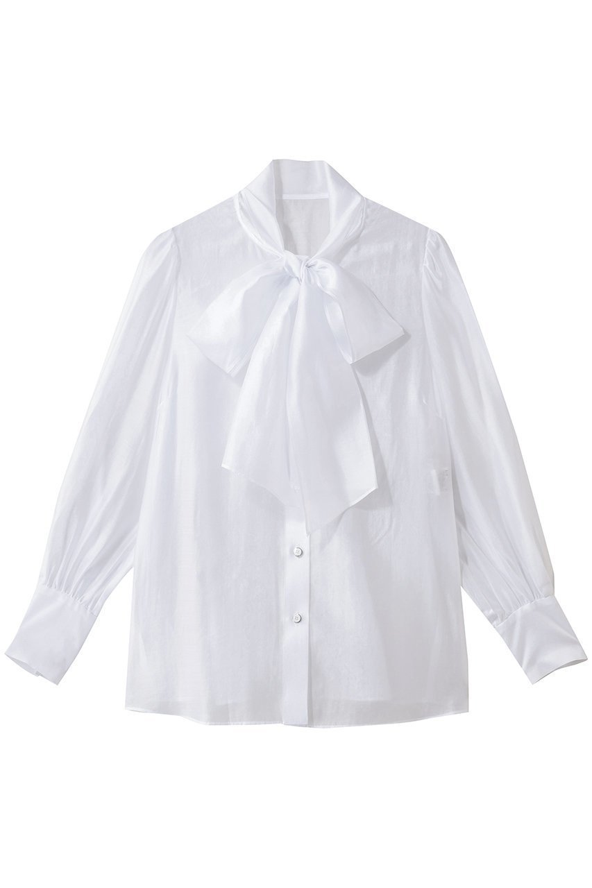 【アルアバイル/allureville】のオーガンザボウBL A インテリア・キッズ・メンズ・レディースファッション・服の通販 founy(ファニー) 　ファッション　Fashion　レディースファッション　Fashion for Women　トップス・カットソー　Cut & Sew Tops　シャツ・ブラウス・オフィスカジュアル　Elegant Blouses & Button-Ups　2026年　2026　オケージョン　Occasion Wear　オーガンジー　Organza Fabric　スリーブ　Sleeve, Long Sleeve / Short Sleeve　フェミニン　Feminine, Girly　ロング　Long, Long-Length　エレガント 上品　Elegant　夏　Summer　春　Spring　S/S・春夏　SS, Spring/Summer, Warm Season　ホワイト|ID: prp329100004798589 ipo3291000000035806155
