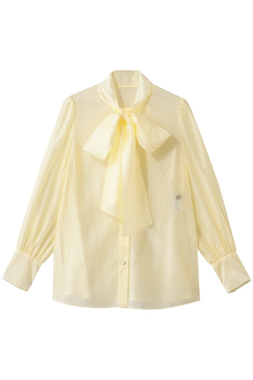 【アルアバイル/allureville】のオーガンザボウBL A インテリア・キッズ・メンズ・レディースファッション・服の通販 founy(ファニー) 　ファッション　Fashion　レディースファッション　Fashion for Women　トップス・カットソー　Cut & Sew Tops　シャツ・ブラウス・オフィスカジュアル　Elegant Blouses & Button-Ups　2026年　2026　オケージョン　Occasion Wear　オーガンジー　Organza Fabric　スリーブ　Sleeve, Long Sleeve / Short Sleeve　フェミニン　Feminine, Girly　ロング　Long, Long-Length　エレガント 上品　Elegant　夏　Summer　春　Spring　S/S・春夏　SS, Spring/Summer, Warm Season　イエロー|ID: prp329100004798589 ipo3291000000035806158