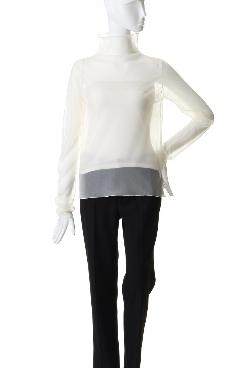 【プルミエ アロンディスモン/1er Arrondissement】のシアーハイネックカットソー 人気、トレンドファッション・服の通販 founy(ファニー) 　ファッション　Fashion　レディースファッション　Fashion for Women　トップス・カットソー　Cut & Sew Tops　シャツ・ブラウス・オフィスカジュアル　Elegant Blouses & Button-Ups　ロングTシャツ・Tシャツ　Longline T-Shirts & Tees　カットソー・ベーシックTシャツ　Cut-and-Sewn Tops / Stretch Tees & Basics　2026年　2026　キャミソール　Camisole, Spaghetti Strap Top　キャミワンピース　Cami Dress, Slip Dress　シアー　Sheer, See-Through　ジャケット　Jacket, Outerwear　スリーブ　Sleeve, Long Sleeve / Short Sleeve　タンク　Tank Top, Sleeveless Top　トレンド　Trend, Trending Now　ハイネック　High Neck, Mock Neck　ベスト　Vest, Waistcoat　ロング　Long, Long-Length　エレガント 上品　Elegant　夏　Summer　春　Spring　S/S・春夏　SS, Spring/Summer, Warm Season　other-2|ID: prp329100004798599 ipo3291000000034816724