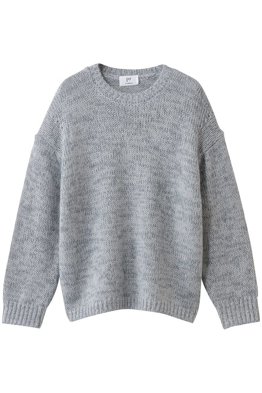 【プルミエ アロンディスモン/1er Arrondissement】のモヘアラメリリヤーンクルーネックニット インテリア・キッズ・メンズ・レディースファッション・服の通販 founy(ファニー) ファッション Fashion レディースファッション Fashion for Women トップス・カットソー Cut & Sew Tops ニット Knit Tops & Sweaters カジュアルプルオーバー・ニットトップス Pullovers & Knit Tops / Casual Pullovers 2026年 2026 なめらか Smooth, Silky Texture コンビ Combo, Combination Style シンプル Simple, Minimal ダウン Down, Puffer デニム Denim, Jeans Material トレンド Trend, Trending Now エレガント 上品 Elegant 夏 Summer 春 Spring S/S・春夏 SS, Spring/Summer, Warm Season グレー|ID: prp329100004798600 ipo3291000000034816734