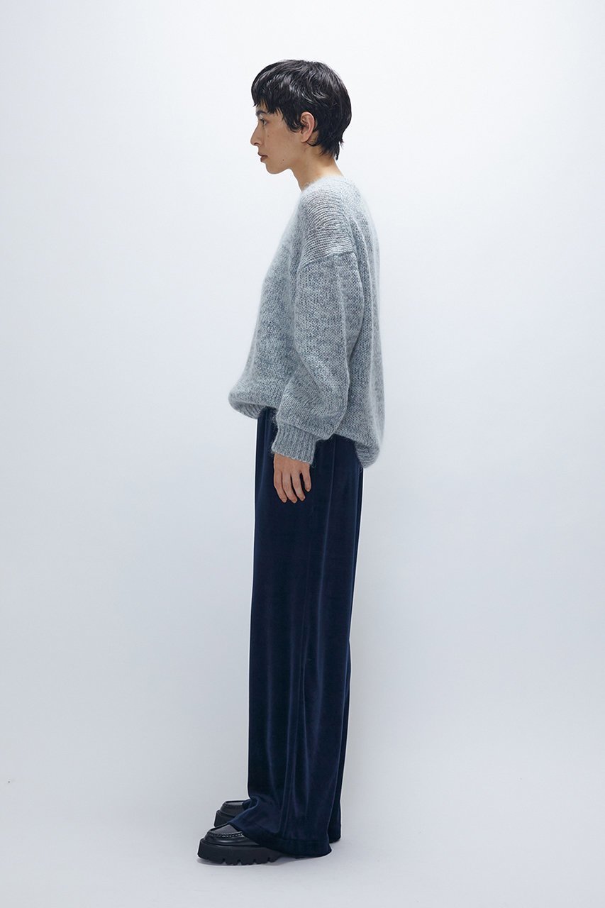 【プルミエ アロンディスモン/1er Arrondissement】のモヘアラメリリヤーンクルーネックニット 人気、トレンドファッション・服の通販 founy(ファニー) 　ファッション　Fashion　レディースファッション　Fashion for Women　トップス・カットソー　Cut & Sew Tops　ニット　Knit Tops & Sweaters　カジュアルプルオーバー・ニットトップス　Pullovers & Knit Tops / Casual Pullovers　なめらか　Smooth, Silky Texture　コンビ　Combo, Combination Style　シンプル　Simple, Minimal　ダウン　Down, Puffer　デニム　Denim, Jeans Material　トレンド　Trend, Trending Now　エレガント 上品　Elegant　other-8|ID: prp329100004798600 ipo3291000000035859125