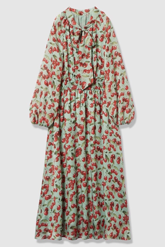 【アルアバイル/allureville】の【LOULOU WILLOUGHBY】LISAチェリープリント リボンワンピース インテリア・キッズ・メンズ・レディースファッション・服の通販 founy(ファニー) https://founy.com/ ファッション Fashion レディースファッション Fashion for Women ワンピース Dresses チュニック Tunic Tops & Dresses 2026年 2026 なめらか Smooth, Silky Texture サテン Satin, Glossy Fabric シャーリング Shirring, Ruched ジョーゼット Georgette, Semi-Sheer Fabric チェリー Cherry, Cherry Pattern チュニック Tunic, Long Top ブラウジング Blouson Silhouette, Cinched Waist プリント Print, Printed Pattern ベーシック Basic, Essential リボン Ribbon, Bow ロング Long, Long-Length 夏 Summer 春 Spring S/S・春夏 SS, Spring/Summer, Warm Season |ID: prp329100004798602 ipo3291000000034816741