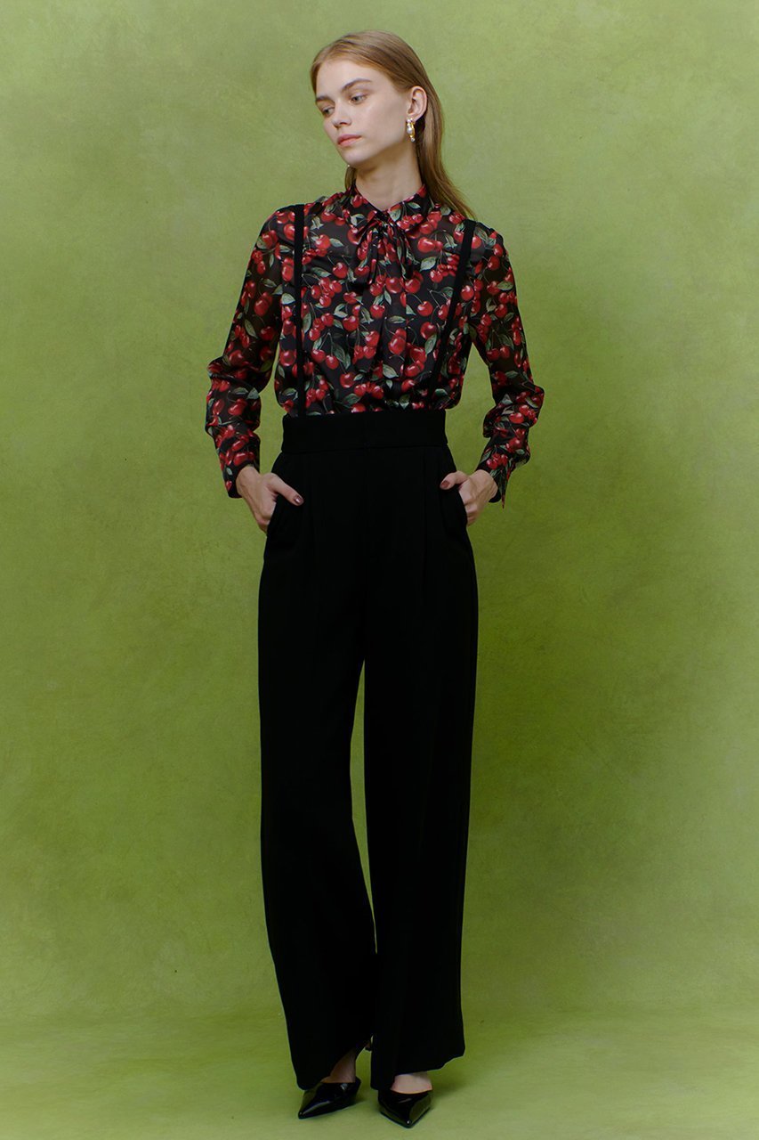 【アルアバイル/allureville】のWEB限定【LOULOU WILLOUGHBY】LISAチェリープリント ボウタイブラウス 人気、トレンドファッション・服の通販 founy(ファニー) 　ファッション　Fashion　レディースファッション　Fashion for Women　トップス・カットソー　Cut & Sew Tops　シャツ・ブラウス・オフィスカジュアル　Elegant Blouses & Button-Ups　2026年　2026　シンプル　Simple, Minimal　スリーブ　Sleeve, Long Sleeve / Short Sleeve　チェリー　Cherry, Cherry Pattern　プリント　Print, Printed Pattern　ボトム　Bottoms, Lower Wear　リボン　Ribbon, Bow　ループ　Loop, Loop Knit　ロング　Long, Long-Length　夏　Summer　春　Spring　S/S・春夏　SS, Spring/Summer, Warm Season　other-8|ID: prp329100004798604 ipo3291000000035390057