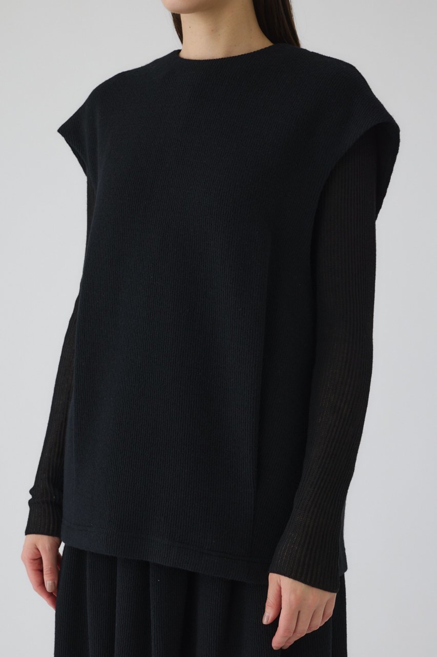 【リムアーク/RIM.ARK】のFront hole vest like tops/トップス 人気、トレンドファッション・服の通販 founy(ファニー) 　ファッション　Fashion　レディースファッション　Fashion for Women　アウター　Coat / Outerwear Collection　レディースジャケット・軽アウター　Jackets　インナー　Innerwear　ジャケット　Jacket, Outerwear　セットアップ　Set-Up, Coordinated Outfit　タートルネック　Turtleneck, High Neck　フォルム　Silhouette, Form　ベスト　Vest, Waistcoat　ロング　Long, Long-Length　other-5|ID: prp329100004798607 ipo3291000000035839554