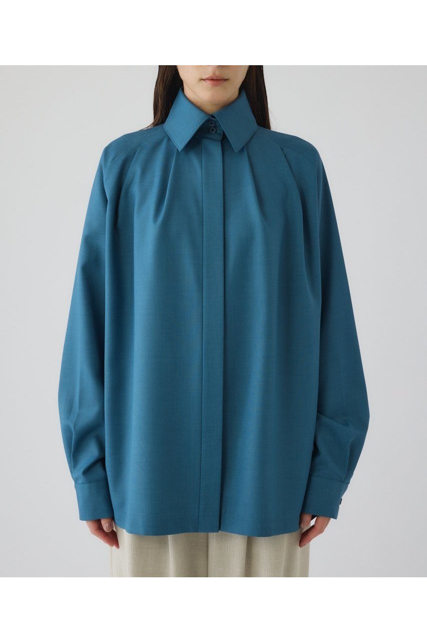 【リムアーク/RIM.ARK】の【12/17 10:00販売開始】High collar classic blouse/ブラウス インテリア・キッズ・メンズ・レディースファッション・服の通販 founy(ファニー) ファッション Fashion レディースファッション Fashion for Women トップス・カットソー Cut & Sew Tops シャツ・ブラウス・オフィスカジュアル Elegant Blouses & Button-Ups クラシカル Classical, Vintage-Inspired クラシック Classic, Timeless Style シンプル Simple, Minimal スラックス Slacks, Dress Pants スリーブ Sleeve, Long Sleeve / Short Sleeve ハイネック High Neck, Mock Neck フォルム Silhouette, Form ロング Long, Long-Length 新作・新入荷 New Arrivals / New In ブルー|ID: prp329100004798608 ipo3291000000034816923