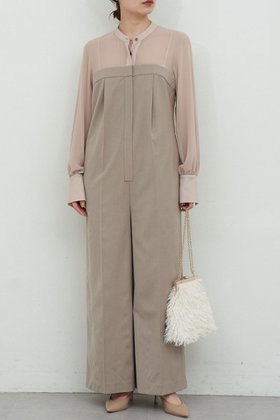 【ガリャルダガランテ/GALLARDAGALANTE】 シアーコンビネゾン人気、トレンドファッション・服の通販 founy(ファニー) ファッション Fashion レディースファッション Fashion for Women パンツ Pants & Trousers とろみ Fluid, Flowy Fabric エレガント 上品 Elegant オケージョン Occasion Wear ギャザー Gathered, Ruffled コンビ Combo, Combination Style コンビネゾン Jumpsuit, All-in-One ドッキング Docking, Mixed Material 新作・新入荷 New Arrivals / New In |ID:prp329100004800041