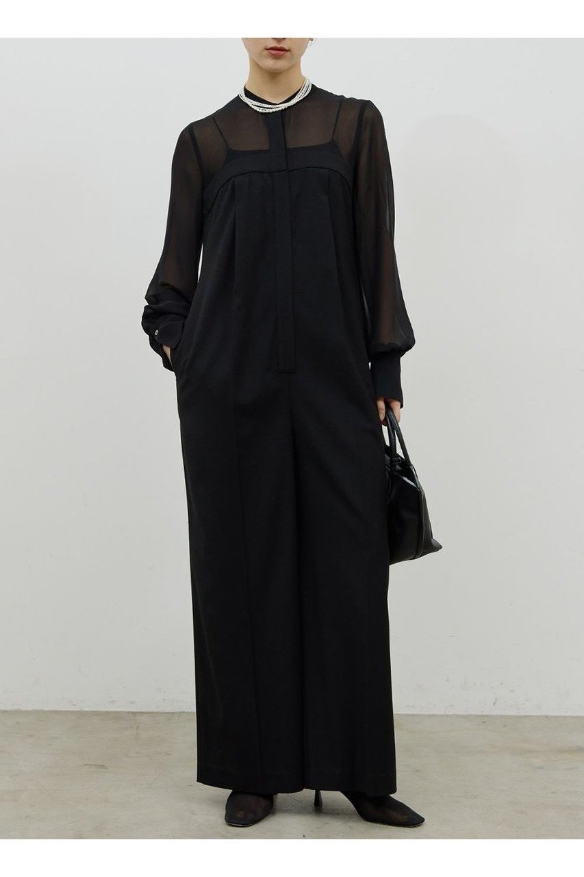 【ガリャルダガランテ/GALLARDAGALANTE】のシアーコンビネゾン インテリア・キッズ・メンズ・レディースファッション・服の通販 founy(ファニー) ファッション Fashion レディースファッション Fashion for Women パンツ Pants & Trousers とろみ Fluid, Flowy Fabric エレガント 上品 Elegant オケージョン Occasion Wear ギャザー Gathered, Ruffled コンビ Combo, Combination Style コンビネゾン Jumpsuit, All-in-One ドッキング Docking, Mixed Material 新作・新入荷 New Arrivals / New In ブラック|ID: prp329100004800041 ipo3291000000034825229