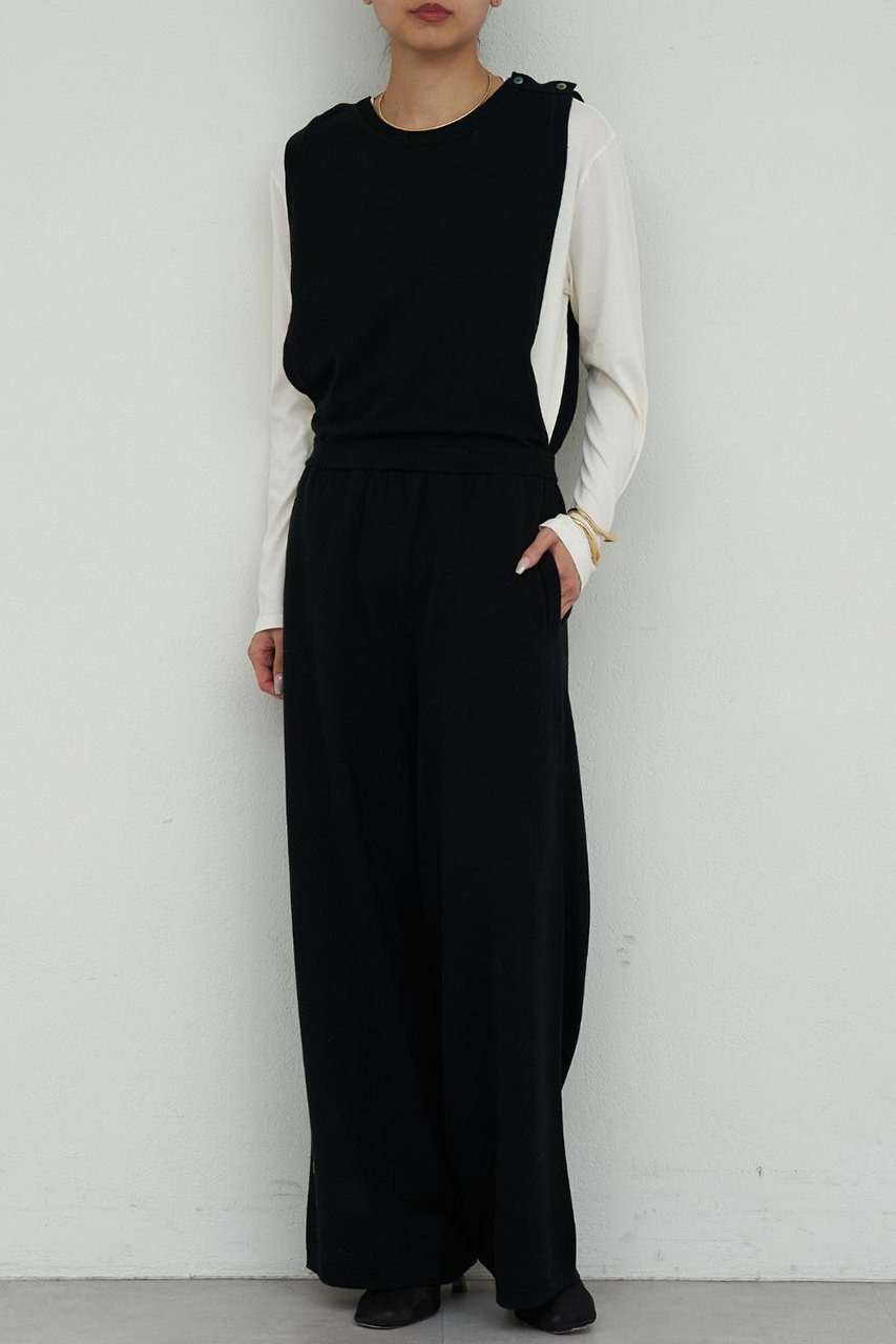 【ガリャルダガランテ/GALLARDAGALANTE】の【HERITANOVUM】スリーブレスニットコンビネゾン インテリア・キッズ・メンズ・レディースファッション・服の通販 founy(ファニー) ファッション Fashion レディースファッション Fashion for Women パンツ Pants & Trousers ショルダー Shoulder, Shoulder Strap ジャケット Jacket, Outerwear ドレス Dress, One-Piece モダン Modern, Contemporary ラップ Wrap, Wrap Design リラックス Relax, Relaxed Fit ワイド Wide, Wide Fit エレガント 上品 Elegant 新作・新入荷 New Arrivals / New In ブラック|ID: prp329100004800042 ipo3291000000034825234