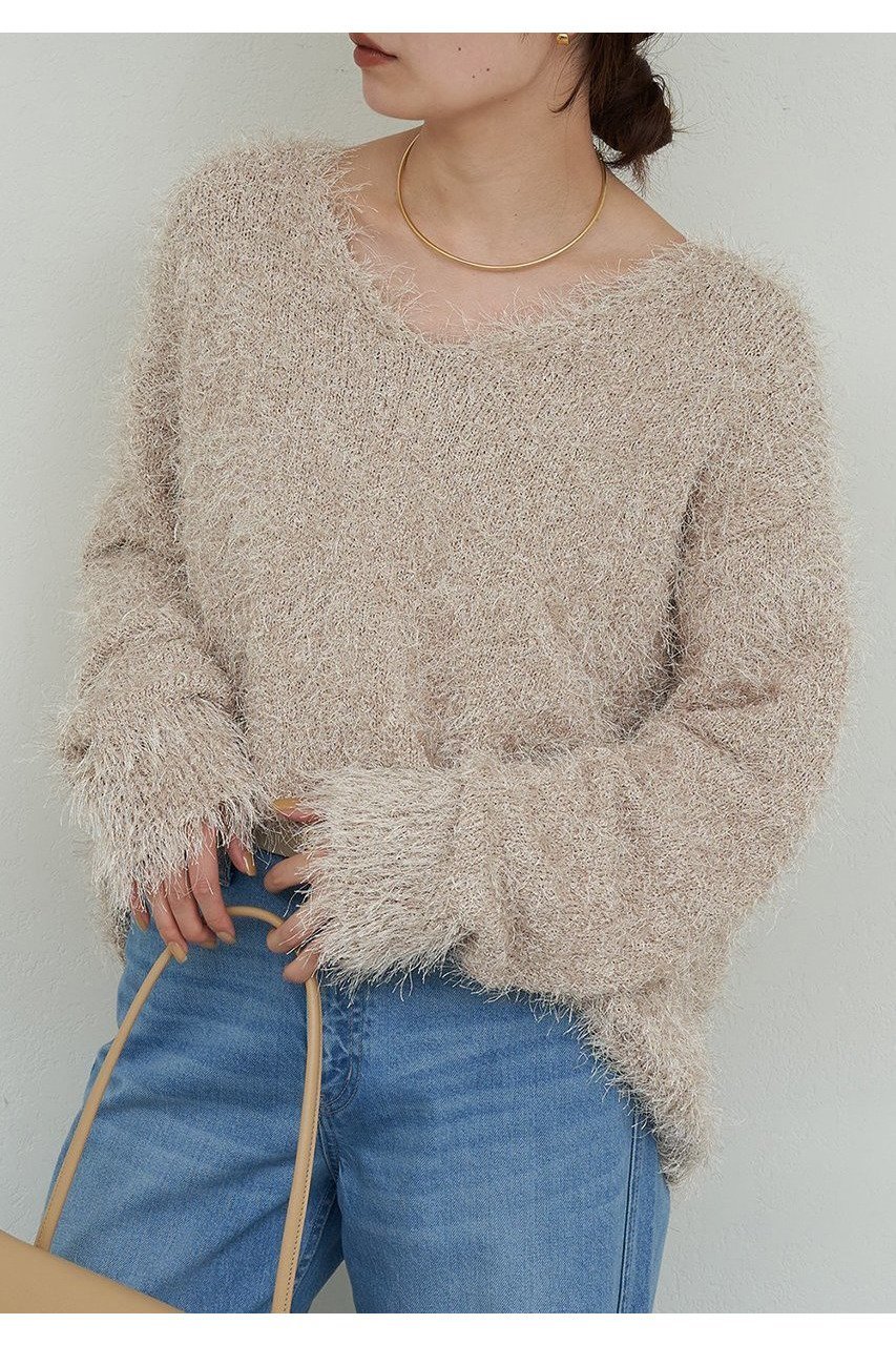 【ガリャルダガランテ/GALLARDAGALANTE】のフェザーヤーンニットプルオーバー インテリア・キッズ・メンズ・レディースファッション・服の通販 founy(ファニー) ファッション Fashion レディースファッション Fashion for Women トップス・カットソー Cut & Sew Tops ニット Knit Tops & Sweaters カジュアルプルオーバー・ニットトップス Pullovers & Knit Tops / Casual Pullovers フェザー Feather, Feather Detail エレガント 上品 Elegant 冬 Winter / This Winter 新作・新入荷 New Arrivals / New In ライトベージュ|ID: prp329100004800043 ipo3291000000034825245