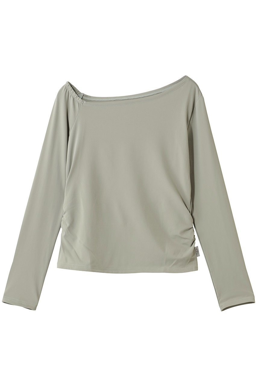 【ジュリエ/Julier】のEcocoアシンメトリーロングスリーブプルオーバー インテリア・キッズ・メンズ・レディースファッション・服の通販 founy(ファニー) 　ファッション　Fashion　レディースファッション　Fashion for Women　トップス・カットソー　Cut & Sew Tops　カジュアルプルオーバー・ニットトップス　Pullovers & Knit Tops / Casual Pullovers　スポーツウェア　Functional & Stylish Sportswear　スポーツ トップス　Athletic Tops / Workout Tops / Training Shirts　2026年　2026　アシンメトリー　Asymmetrical Style　ギャザー　Gathered, Ruffled　スポーツ　Sports, Activewear　フィット　Fit, Slim Fit　ワーク　Workwear, Utility Style　エレガント 上品　Elegant　夏　Summer　春　Spring　S/S・春夏　SS, Spring/Summer, Warm Season　カーキ|ID: prp329100004800054 ipo3291000000036022588