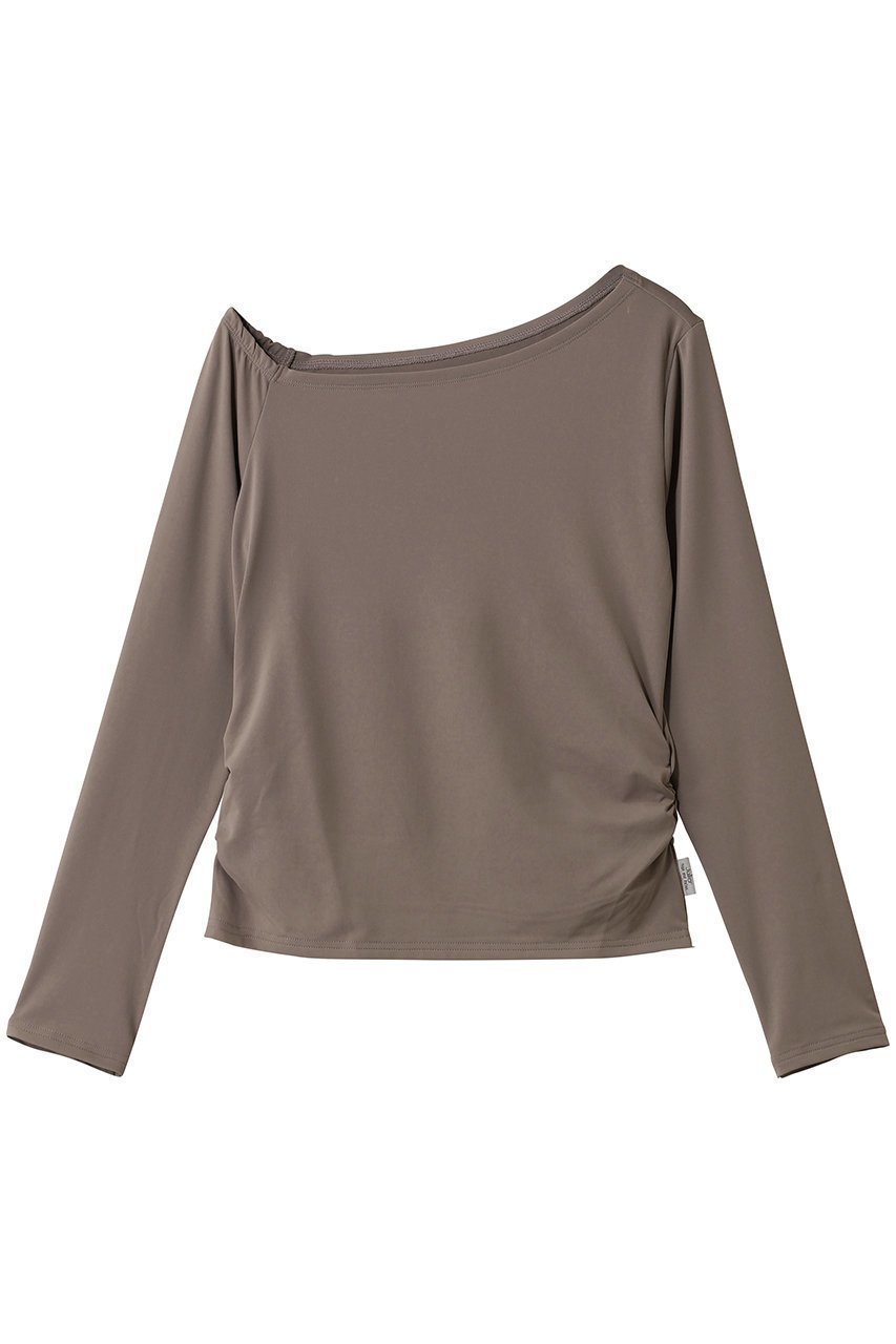 【ジュリエ/Julier】のEcocoアシンメトリーロングスリーブプルオーバー インテリア・キッズ・メンズ・レディースファッション・服の通販 founy(ファニー) 　ファッション　Fashion　レディースファッション　Fashion for Women　トップス・カットソー　Cut & Sew Tops　カジュアルプルオーバー・ニットトップス　Pullovers & Knit Tops / Casual Pullovers　スポーツウェア　Functional & Stylish Sportswear　スポーツ トップス　Athletic Tops / Workout Tops / Training Shirts　2026年　2026　アシンメトリー　Asymmetrical Style　ギャザー　Gathered, Ruffled　スポーツ　Sports, Activewear　フィット　Fit, Slim Fit　ワーク　Workwear, Utility Style　エレガント 上品　Elegant　夏　Summer　春　Spring　S/S・春夏　SS, Spring/Summer, Warm Season　ベージュ|ID: prp329100004800054 ipo3291000000036022589