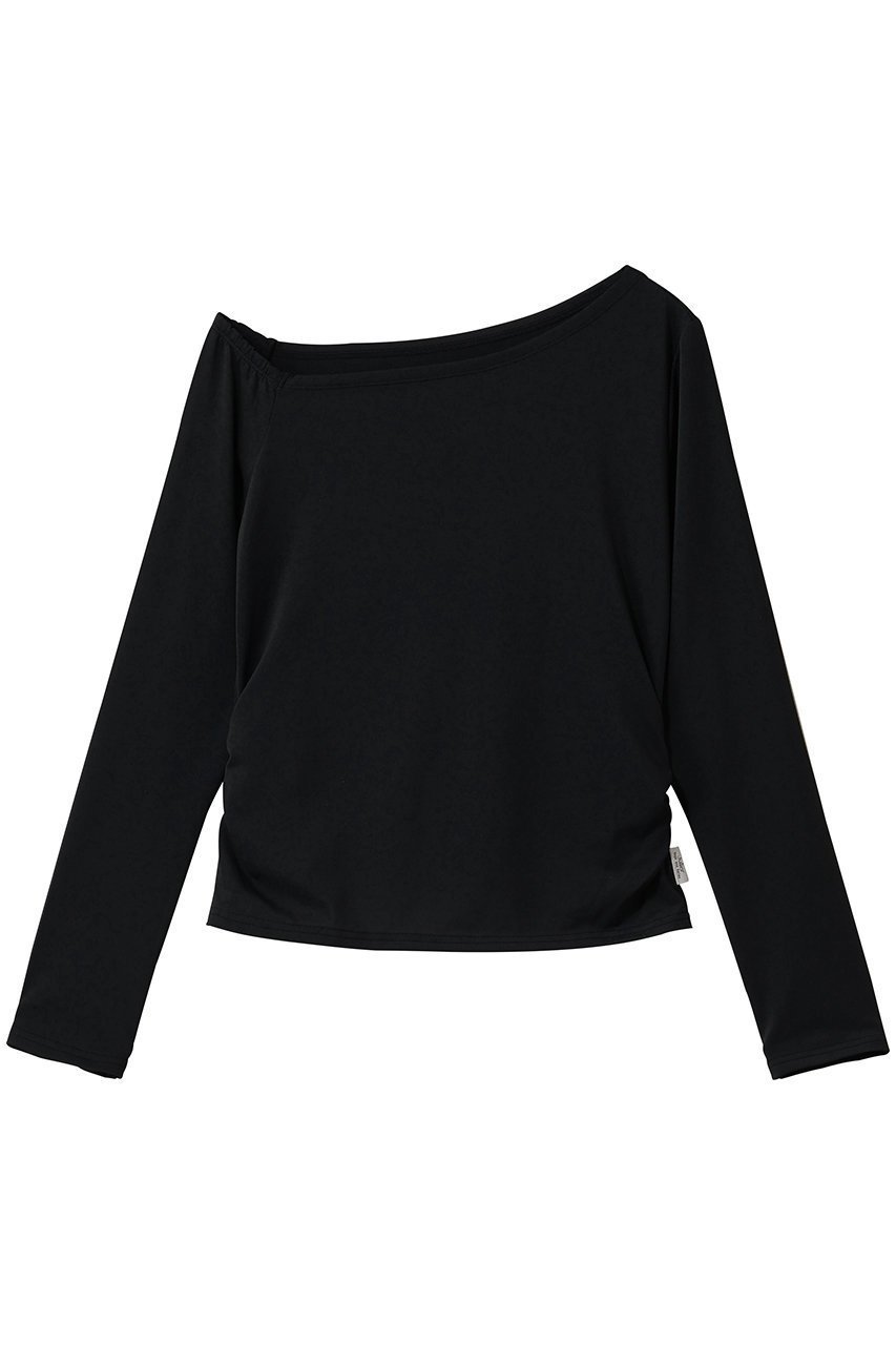 【ジュリエ/Julier】のEcocoアシンメトリーロングスリーブプルオーバー インテリア・キッズ・メンズ・レディースファッション・服の通販 founy(ファニー) 　ファッション　Fashion　レディースファッション　Fashion for Women　トップス・カットソー　Cut & Sew Tops　カジュアルプルオーバー・ニットトップス　Pullovers & Knit Tops / Casual Pullovers　スポーツウェア　Functional & Stylish Sportswear　スポーツ トップス　Athletic Tops / Workout Tops / Training Shirts　2026年　2026　アシンメトリー　Asymmetrical Style　ギャザー　Gathered, Ruffled　スポーツ　Sports, Activewear　フィット　Fit, Slim Fit　ワーク　Workwear, Utility Style　エレガント 上品　Elegant　夏　Summer　春　Spring　S/S・春夏　SS, Spring/Summer, Warm Season　ブラック|ID: prp329100004800054 ipo3291000000036022590