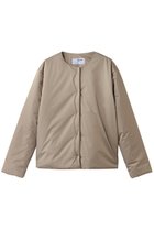 【スリー ドッツ/three dots】のパファー カラーレスジャケット グレーベージュ|ID:prp329100004800070