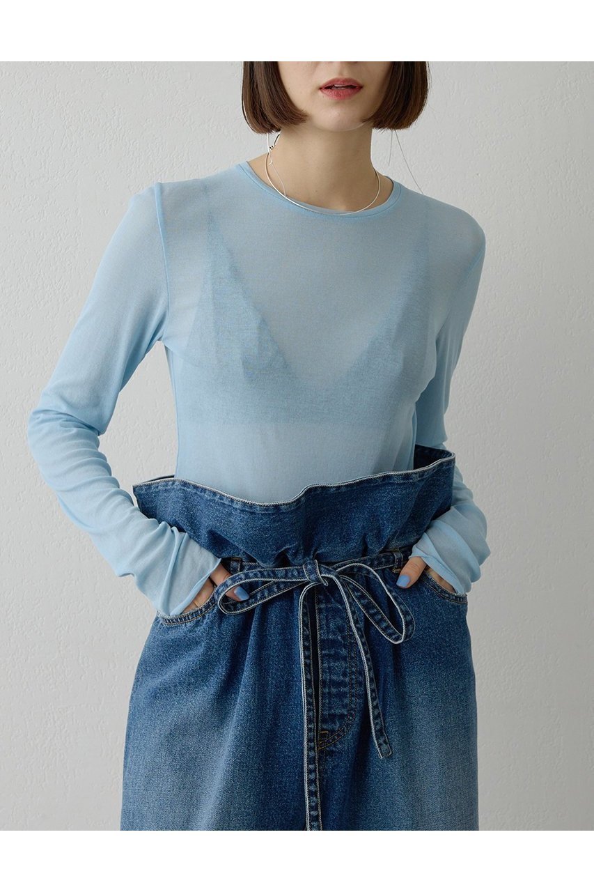 【ウィムガゼット/Whim Gazette】のキョウネンシアープルオーバー インテリア・キッズ・メンズ・レディースファッション・服の通販 founy(ファニー) ファッション Fashion レディースファッション Fashion for Women トップス・カットソー Cut & Sew Tops シャツ・ブラウス・オフィスカジュアル Elegant Blouses & Button-Ups ロングTシャツ・Tシャツ Longline T-Shirts & Tees カジュアルプルオーバー・ニットトップス Pullovers & Knit Tops / Casual Pullovers カットソー・ベーシックTシャツ Cut-and-Sewn Tops / Stretch Tees & Basics インナー Innerwear 春 Spring シアー Sheer, See-Through ジャケット Jacket, Outerwear スリーブ Sleeve, Long Sleeve / Short Sleeve ベーシック Basic, Essential ロング Long, Long-Length S/S・春夏 SS, Spring/Summer, Warm Season 夏 Summer エレガント 上品 Elegant 2026年 2026 ブルー|ID: prp329100004800075 ipo3291000000034825518