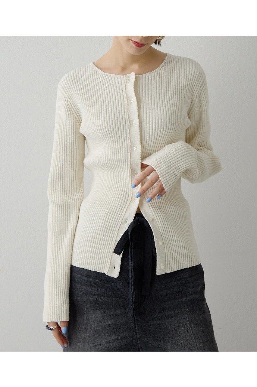 【ウィムガゼット/Whim Gazette】のRAW SILK リブカーディガン インテリア・キッズ・メンズ・レディースファッション・服の通販 founy(ファニー) ファッション Fashion レディースファッション Fashion for Women トップス・カットソー Cut & Sew Tops ニット Knit Tops & Sweaters カーディガン・羽織り Layered Style Cardigans 2026年 2026 カーディガン Cardigan, Knitwear センター Center, Center Line ネップ Nepp, Slub Yarn フロント Front, Front Design 夏 Summer 春 Spring S/S・春夏 SS, Spring/Summer, Warm Season アイボリー|ID: prp329100004800079 ipo3291000000034825547