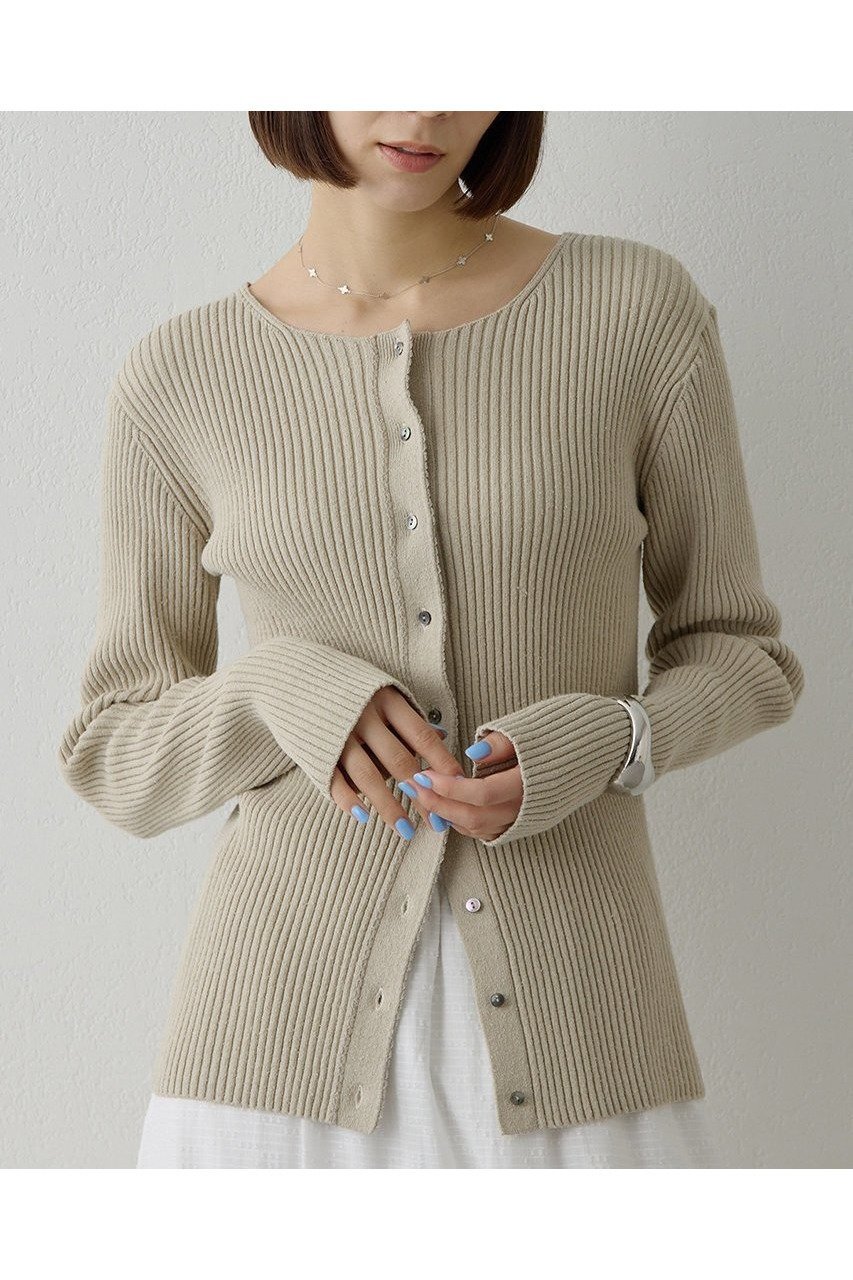 【ウィムガゼット/Whim Gazette】のRAW SILK リブカーディガン インテリア・キッズ・メンズ・レディースファッション・服の通販 founy(ファニー) ファッション Fashion レディースファッション Fashion for Women トップス・カットソー Cut & Sew Tops ニット Knit Tops & Sweaters カーディガン・羽織り Layered Style Cardigans 2026年 2026 カーディガン Cardigan, Knitwear センター Center, Center Line ネップ Nepp, Slub Yarn フロント Front, Front Design 夏 Summer 春 Spring S/S・春夏 SS, Spring/Summer, Warm Season ベージュ|ID: prp329100004800079 ipo3291000000034825549
