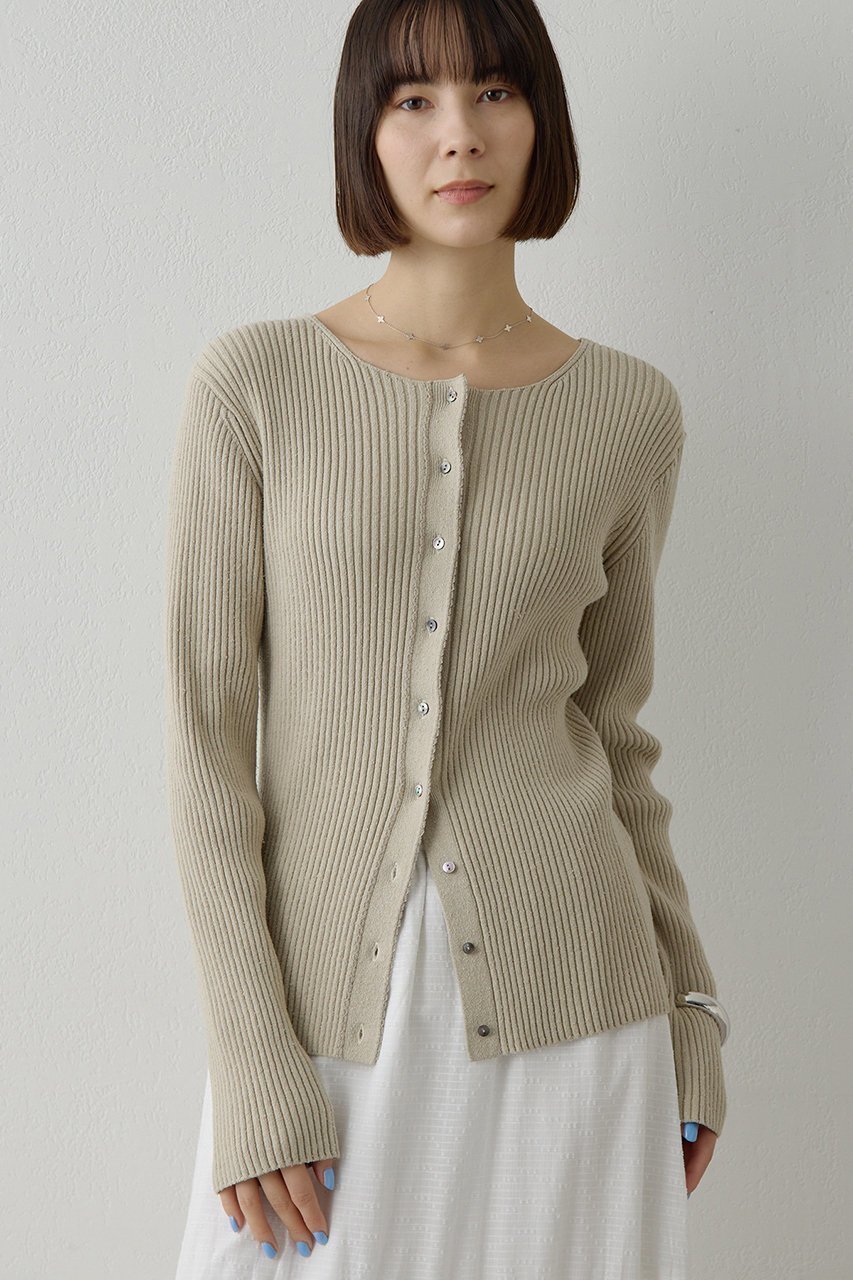 【ウィムガゼット/Whim Gazette】のRAW SILK リブカーディガン 人気、トレンドファッション・服の通販 founy(ファニー) 　ファッション　Fashion　レディースファッション　Fashion for Women　トップス・カットソー　Cut & Sew Tops　ニット　Knit Tops & Sweaters　カーディガン・羽織り　Layered Style Cardigans　カーディガン　Cardigan, Knitwear　センター　Center, Center Line　ネップ　Nepp, Slub Yarn　フロント　Front, Front Design　other-5|ID: prp329100004800079 ipo3291000000035861849