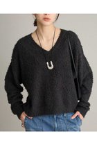 【ブリル/BRILL】のニュアンスヤーンVネックプルオーバー チャコールグレー|ID:prp329100004800086