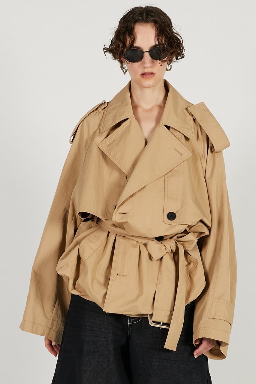 【プランク プロジェクト/PRANK PROJECT】のバルーンヘムトレンチ インテリア・キッズ・メンズ・レディースファッション・服の通販 founy(ファニー) 　ファッション　Fashion　レディースファッション　Fashion for Women　アウター　Coat / Outerwear Collection　コート・ロングコート・ピーコート　Long Coats, Peacoats & More　2026年　2026　エアリー　Airy Texture　クラシカル　Classical, Vintage-Inspired　ショート　Short, Short Length　トレンチ　Trench, Trench Coat　バルーン　Balloon, Balloon Silhouette　フォルム　Silhouette, Form　リラックス　Relax, Relaxed Fit　ロング　Long, Long-Length　ワッシャー　Washer, Crinkled Finish　夏　Summer　春　Spring　S/S・春夏　SS, Spring/Summer, Warm Season　軽量　Lightweight, Ultra Light　BGE(ベージュ)|ID: prp329100004800108 ipo3291000000034826072