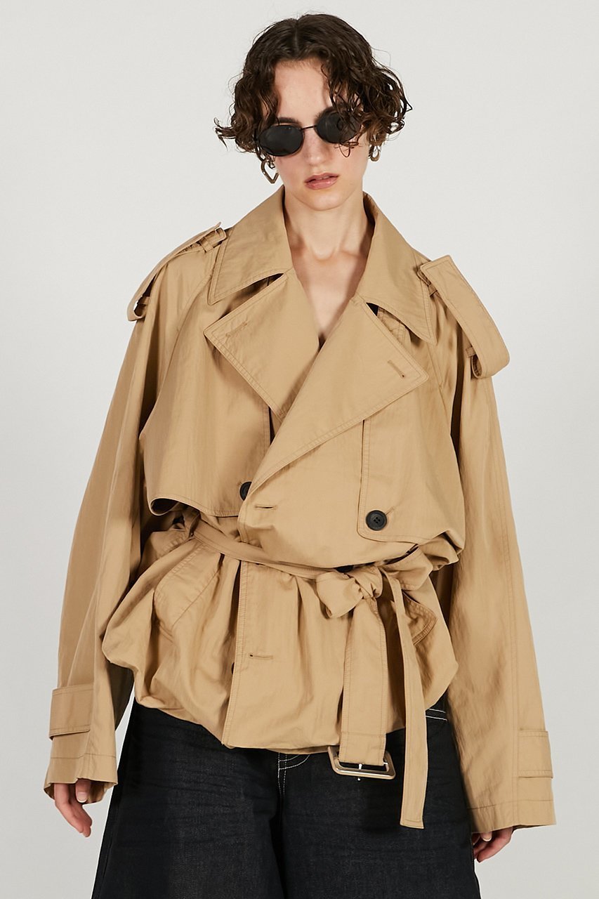 【プランク プロジェクト/PRANK PROJECT】のバルーンヘムトレンチ 人気、トレンドファッション・服の通販 founy(ファニー) 　ファッション　Fashion　レディースファッション　Fashion for Women　アウター　Coat / Outerwear Collection　コート・ロングコート・ピーコート　Long Coats, Peacoats & More　2026年　2026　エアリー　Airy Texture　クラシカル　Classical, Vintage-Inspired　ショート　Short, Short Length　トレンチ　Trench, Trench Coat　バルーン　Balloon, Balloon Silhouette　フォルム　Silhouette, Form　リラックス　Relax, Relaxed Fit　ロング　Long, Long-Length　ワッシャー　Washer, Crinkled Finish　夏　Summer　春　Spring　S/S・春夏　SS, Spring/Summer, Warm Season　軽量　Lightweight, Ultra Light　other-8|ID: prp329100004800108 ipo3291000000034826079