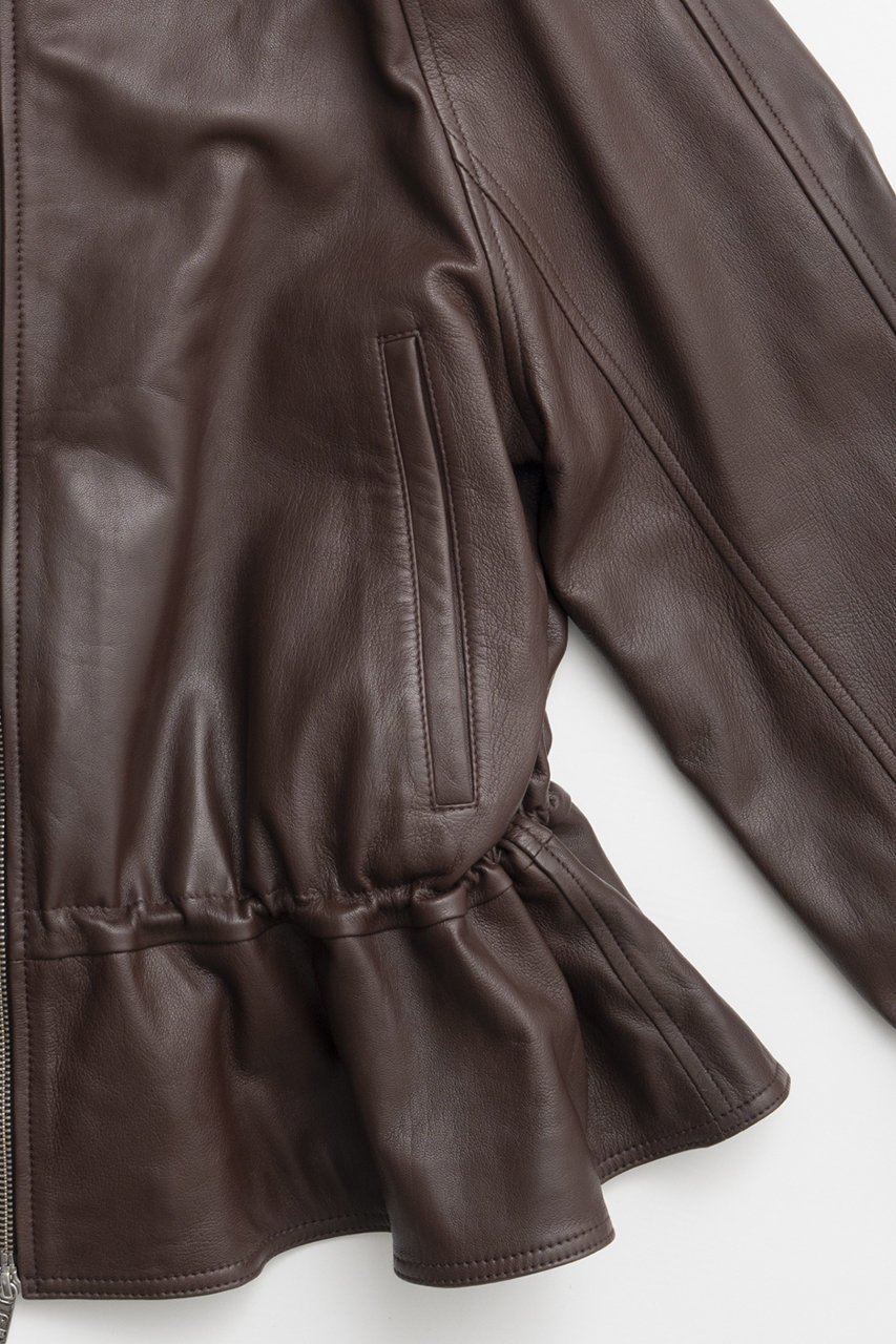 【プランク プロジェクト/PRANK PROJECT】のシープレザーペプラムブルゾン 人気、トレンドファッション・服の通販 founy(ファニー) 　ファッション　Fashion　レディースファッション　Fashion for Women　アウター　Coat / Outerwear Collection　レディースジャケット・軽アウター　Jackets　ブルゾンジャケット・スポーティアウター　Blouson Jackets　2026年　2026　ショルダー　Shoulder, Shoulder Strap　ジャケット　Jacket, Outerwear　ドローコード　Drawcord, Drawstring Cord　フォルム　Silhouette, Form　ブルゾン　Blouson, Bomber Jacket　夏　Summer　春　Spring　S/S・春夏　SS, Spring/Summer, Warm Season　other-2|ID: prp329100004800110 ipo3291000000034826087