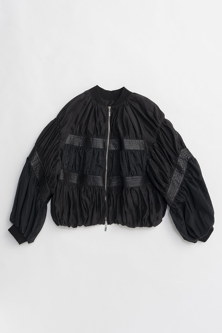 【プランク プロジェクト/PRANK PROJECT】のシアーボリュームブルゾン インテリア・キッズ・メンズ・レディースファッション・服の通販 founy(ファニー) 　ファッション　Fashion　レディースファッション　Fashion for Women　アウター　Coat / Outerwear Collection　レディースジャケット・軽アウター　Jackets　ブルゾンジャケット・スポーティアウター　Blouson Jackets　2026年　2026　エレガント 上品　Elegant　ギャザー　Gathered, Ruffled　シアー　Sheer, See-Through　ジャケット　Jacket, Outerwear　デニム　Denim, Jeans Material　ブルゾン　Blouson, Bomber Jacket　切替　Switching, Contrast Panel　夏　Summer　春　Spring　S/S・春夏　SS, Spring/Summer, Warm Season　羽織　Haori, Light Jacket　BLK(ブラック)|ID: prp329100004800113 ipo3291000000034826115