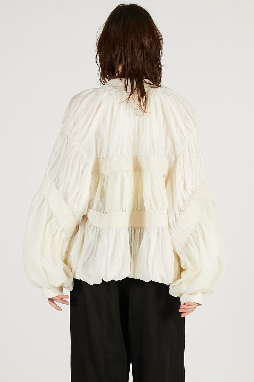 【プランク プロジェクト/PRANK PROJECT】のシアーボリュームブルゾン 人気、トレンドファッション・服の通販 founy(ファニー) 　ファッション　Fashion　レディースファッション　Fashion for Women　アウター　Coat / Outerwear Collection　レディースジャケット・軽アウター　Jackets　ブルゾンジャケット・スポーティアウター　Blouson Jackets　2026年　2026　エレガント 上品　Elegant　ギャザー　Gathered, Ruffled　シアー　Sheer, See-Through　ジャケット　Jacket, Outerwear　デニム　Denim, Jeans Material　ブルゾン　Blouson, Bomber Jacket　切替　Switching, Contrast Panel　夏　Summer　春　Spring　S/S・春夏　SS, Spring/Summer, Warm Season　羽織　Haori, Light Jacket　other-6|ID: prp329100004800113 ipo3291000000034826121