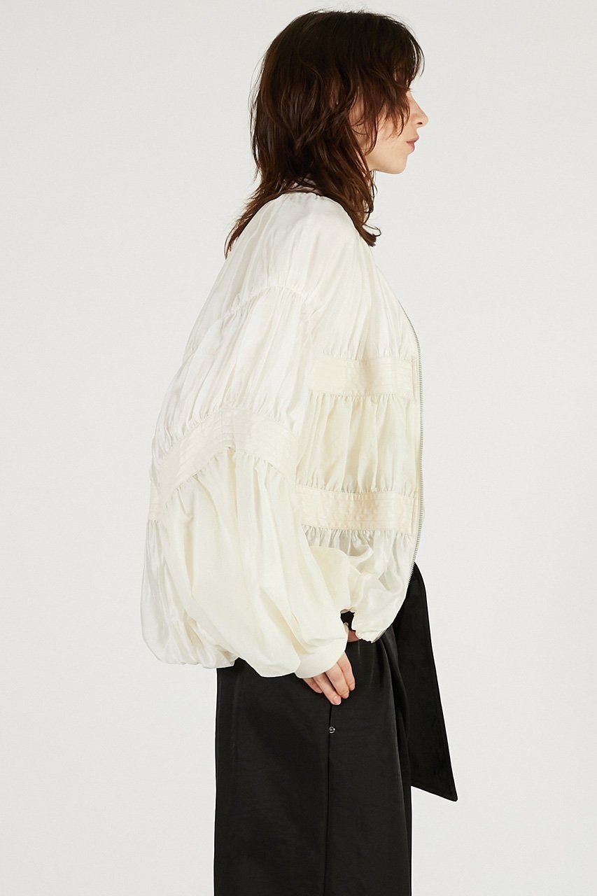 【プランク プロジェクト/PRANK PROJECT】のシアーボリュームブルゾン 人気、トレンドファッション・服の通販 founy(ファニー) 　ファッション　Fashion　レディースファッション　Fashion for Women　アウター　Coat / Outerwear Collection　レディースジャケット・軽アウター　Jackets　ブルゾンジャケット・スポーティアウター　Blouson Jackets　2026年　2026　エレガント 上品　Elegant　ギャザー　Gathered, Ruffled　シアー　Sheer, See-Through　ジャケット　Jacket, Outerwear　デニム　Denim, Jeans Material　ブルゾン　Blouson, Bomber Jacket　切替　Switching, Contrast Panel　夏　Summer　春　Spring　S/S・春夏　SS, Spring/Summer, Warm Season　羽織　Haori, Light Jacket　other-7|ID: prp329100004800113 ipo3291000000034826122