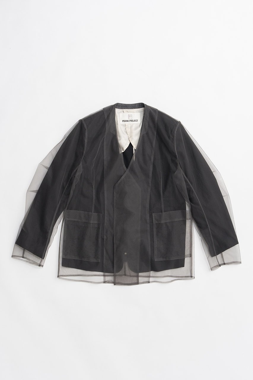 【プランク プロジェクト/PRANK PROJECT】のチュールレイヤードジャケット 人気、トレンドファッション・服の通販 founy(ファニー) 　ファッション　Fashion　レディースファッション　Fashion for Women　アウター　Coat / Outerwear Collection　レディースジャケット・軽アウター　Jackets　2026年　2026　おすすめ　Recommended / Our Picks　サテン　Satin, Glossy Fabric　ジャケット　Jacket, Outerwear　セットアップ　Set-Up, Coordinated Outfit　ダブル　Double, Double-Breasted　フロント　Front, Front Design　今季　This Season, Current Season　夏　Summer　春　Spring　S/S・春夏　SS, Spring/Summer, Warm Season　羽織　Haori, Light Jacket　 other-1|ID: prp329100004800115 ipo3291000000034826134