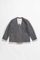 【プランク プロジェクト/PRANK PROJECT】のチュールレイヤードジャケット GRY(グレー)|ID: prp329100004800115 ipo3291000000034826136