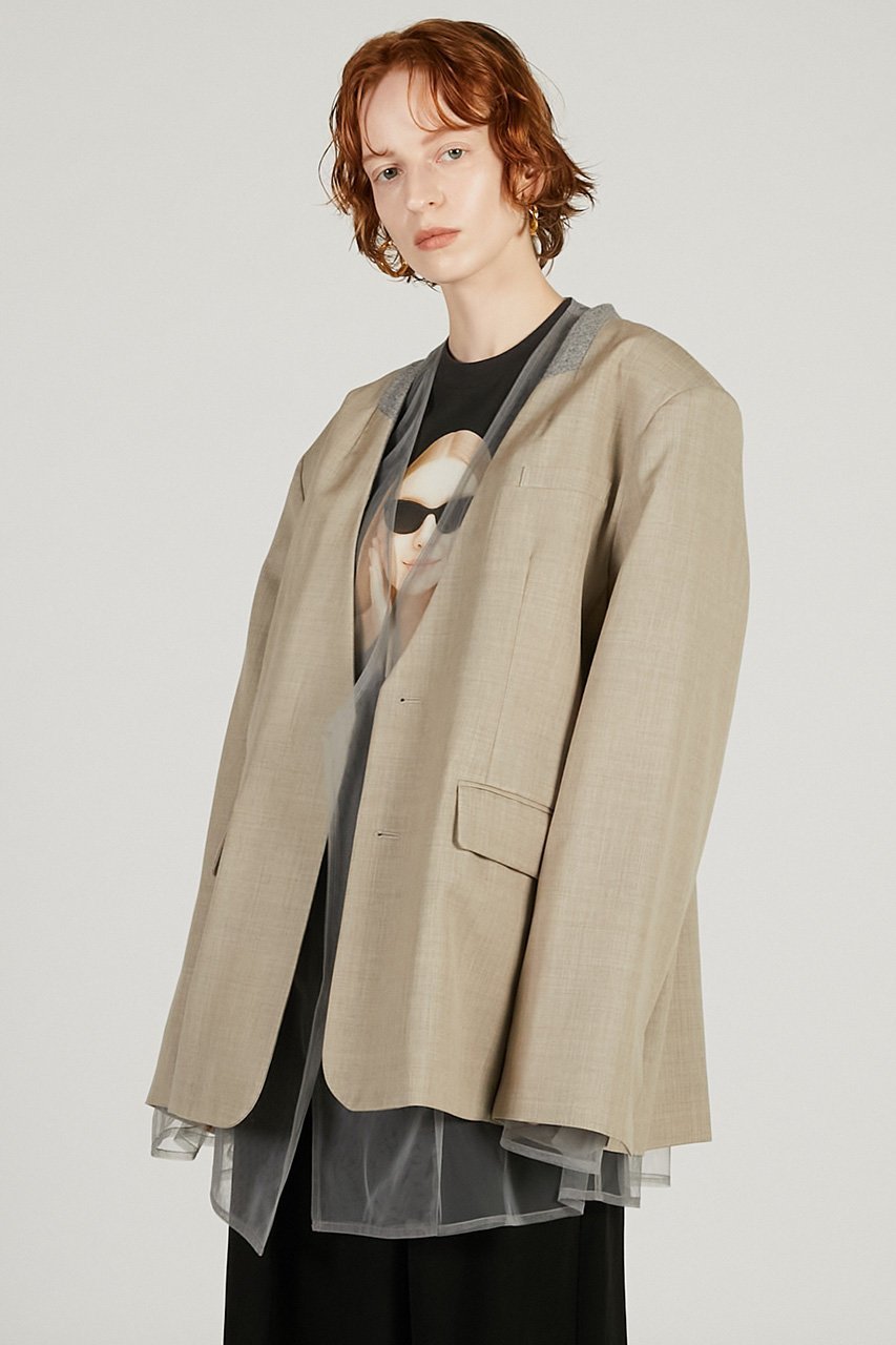 【プランク プロジェクト/PRANK PROJECT】のチュールレイヤードジャケット 人気、トレンドファッション・服の通販 founy(ファニー) 　ファッション　Fashion　レディースファッション　Fashion for Women　アウター　Coat / Outerwear Collection　レディースジャケット・軽アウター　Jackets　2026年　2026　おすすめ　Recommended / Our Picks　サテン　Satin, Glossy Fabric　ジャケット　Jacket, Outerwear　セットアップ　Set-Up, Coordinated Outfit　ダブル　Double, Double-Breasted　フロント　Front, Front Design　今季　This Season, Current Season　夏　Summer　春　Spring　S/S・春夏　SS, Spring/Summer, Warm Season　羽織　Haori, Light Jacket　other-6|ID: prp329100004800115 ipo3291000000034826142