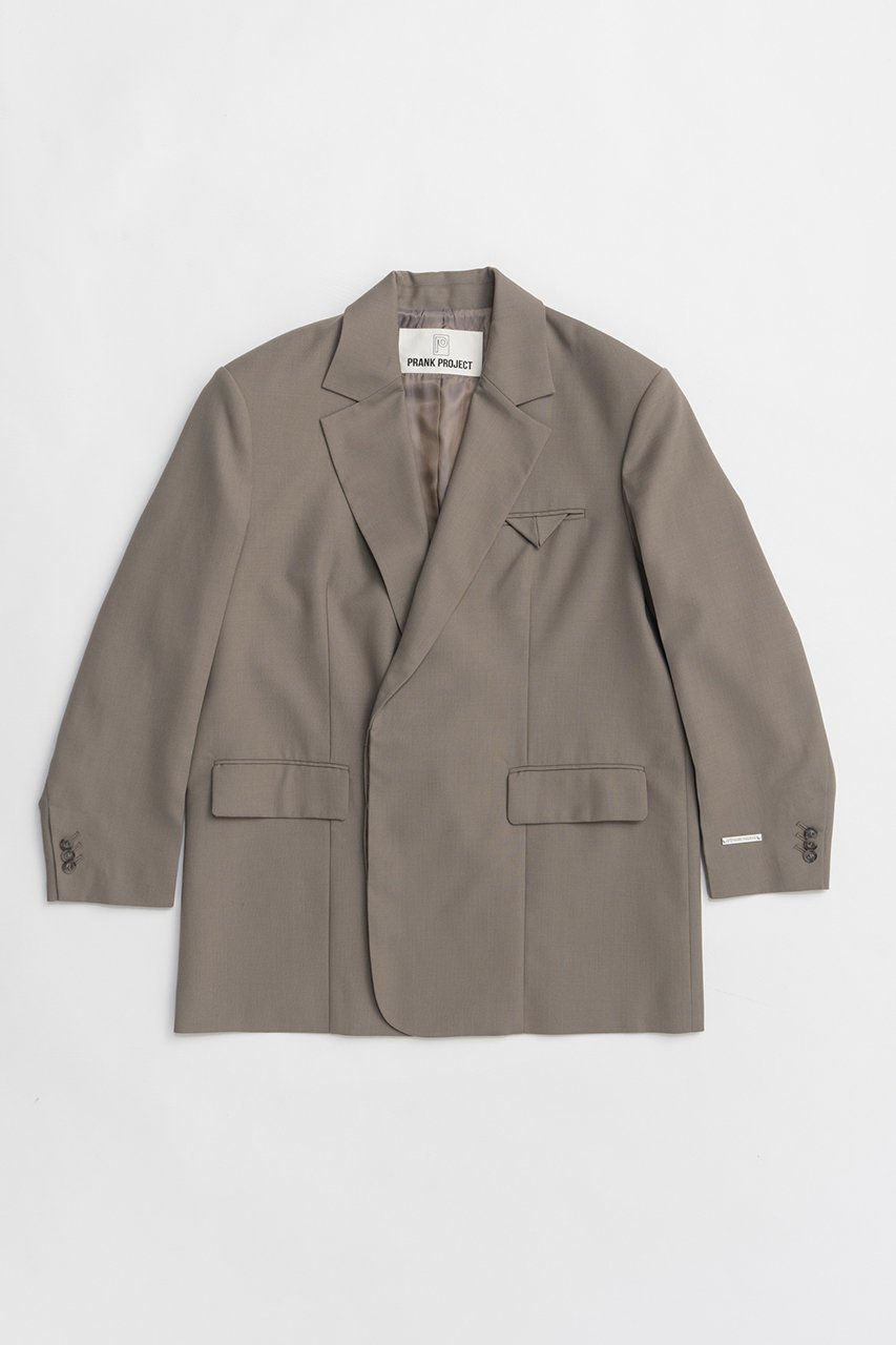 【プランク プロジェクト/PRANK PROJECT】のハイツイストウールジャケット インテリア・キッズ・メンズ・レディースファッション・服の通販 founy(ファニー) 　ファッション　Fashion　レディースファッション　Fashion for Women　アウター　Coat / Outerwear Collection　レディースジャケット・軽アウター　Jackets　2026年　2026　シンプル　Simple, Minimal　ジャケット　Jacket, Outerwear　セットアップ　Set-Up, Coordinated Outfit　デニム　Denim, Jeans Material　エレガント 上品　Elegant　夏　Summer　春　Spring　S/S・春夏　SS, Spring/Summer, Warm Season　G.BGE(グレーベージュ)|ID: prp329100004800119 ipo3291000000034826179