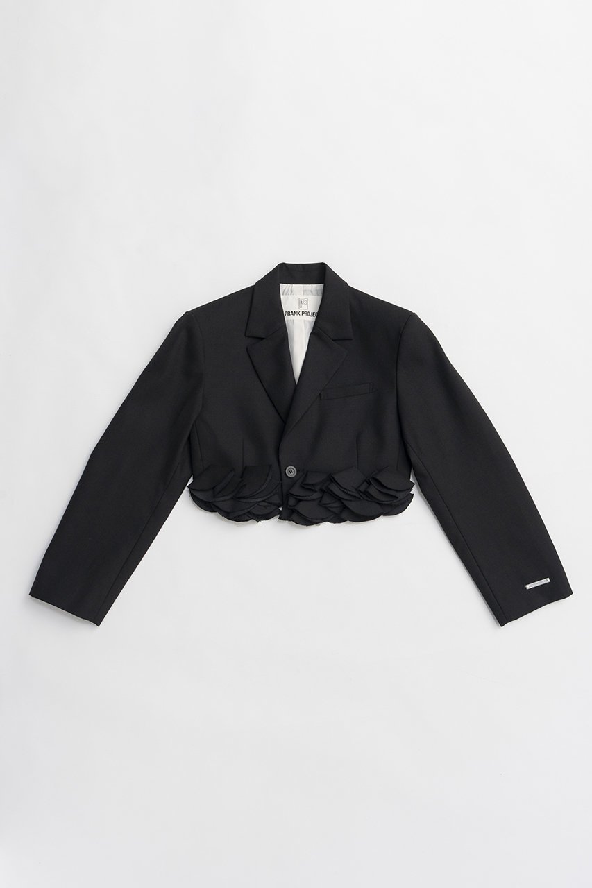 【プランク プロジェクト/PRANK PROJECT】のモチーフヘムジャケット インテリア・キッズ・メンズ・レディースファッション・服の通販 founy(ファニー) ファッション Fashion レディースファッション Fashion for Women アウター Coat / Outerwear Collection レディースジャケット・軽アウター Jackets 春 Spring クロップド Cropped, Short Length シンプル Simple, Minimal ジャケット Jacket, Outerwear バランス Balance, Style Balance フェミニン Feminine, Girly モチーフ Motif, Design Theme S/S・春夏 SS, Spring/Summer, Warm Season 夏 Summer 2026年 2026 BLK(ブラック)|ID: prp329100004800120 ipo3291000000034826189