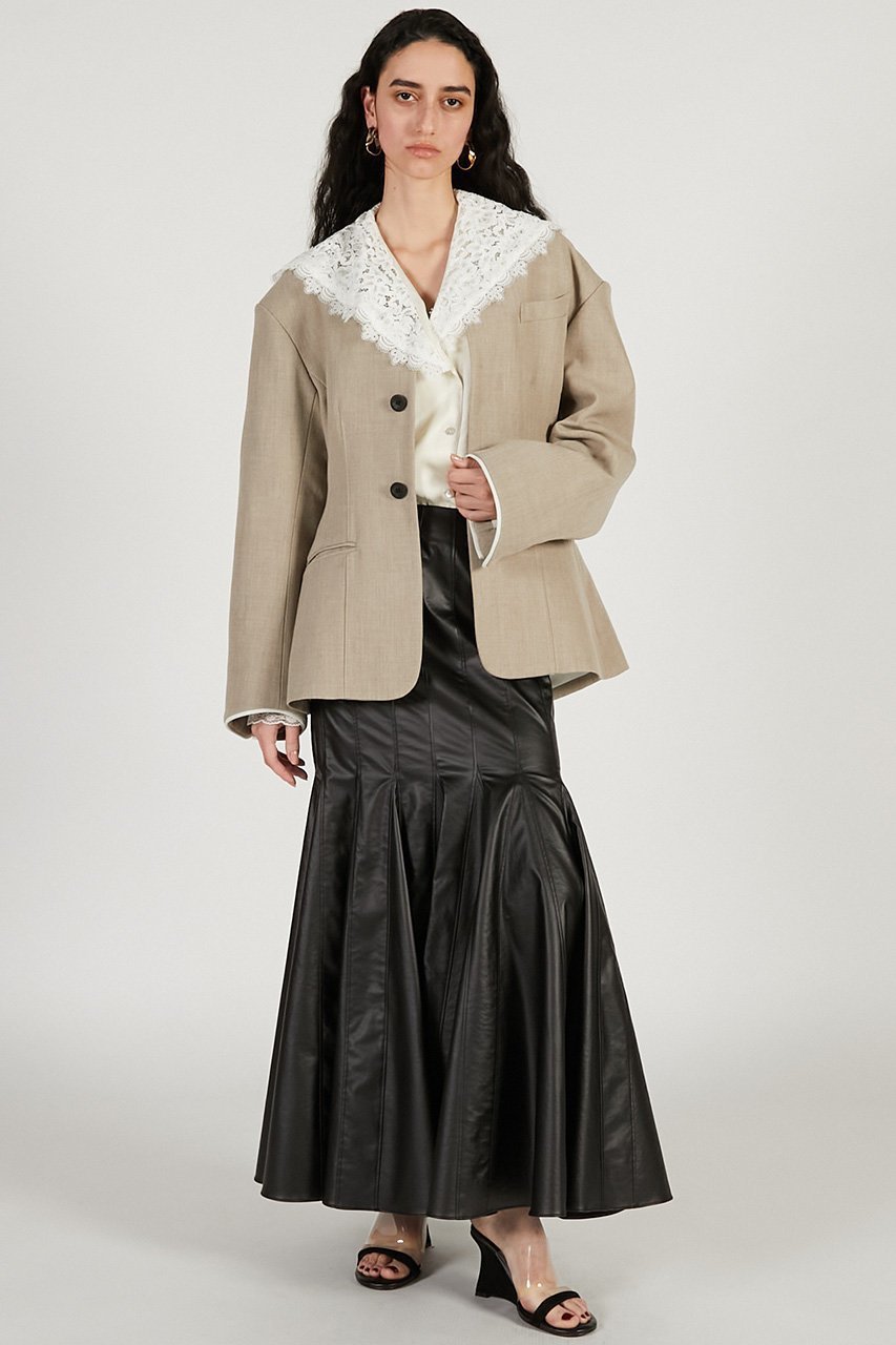 【プランク プロジェクト/PRANK PROJECT】のラウンドショルダーノーカラージャケット 人気、トレンドファッション・服の通販 founy(ファニー) 　ファッション　Fashion　レディースファッション　Fashion for Women　アウター　Coat / Outerwear Collection　レディースジャケット・軽アウター　Jackets　ノーカラージャケット / シンプル上品コーデ　Collarless Jackets　2026年　2026　おすすめ　Recommended / Our Picks　なめらか　Smooth, Silky Texture　カッティング　Cutting Detail　シェイプ　Shape, Slim Fit　ジャケット　Jacket, Outerwear　セットアップ　Set-Up, Coordinated Outfit　デニム　Denim, Jeans Material　フォルム　Silhouette, Form　ボンディング　Bonding, Bonded Fabric　夏　Summer　春　Spring　S/S・春夏　SS, Spring/Summer, Warm Season　other-3|ID: prp329100004800121 ipo3291000000034826202