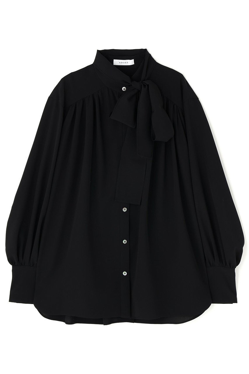 【アドーア/ADORE】のドライタッチツイルブラウス 人気、トレンドファッション・服の通販 founy(ファニー) ファッション Fashion レディースファッション Fashion for Women トップス・カットソー Cut & Sew Tops シャツ・ブラウス・オフィスカジュアル Elegant Blouses & Button-Ups ギャザー Gathered, Ruffled スタンダード Standard, Basic スリーブ Sleeve, Long Sleeve / Short Sleeve リボン Ribbon, Bow ロング Long, Long-Length エレガント 上品 Elegant 再入荷 Restock / Back in Stock other-1|ID: prp329100004800126 ipo3291000000034826282
