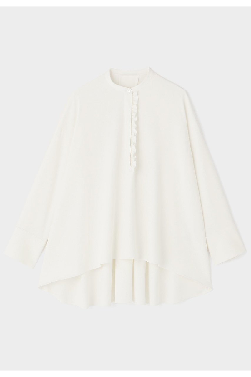 【ル フィル/LE PHIL】の2WAYツイルドレープブラウス インテリア・キッズ・メンズ・レディースファッション・服の通販 founy(ファニー) 　ファッション　Fashion　レディースファッション　Fashion for Women　トップス・カットソー　Cut & Sew Tops　シャツ・ブラウス・オフィスカジュアル　Elegant Blouses & Button-Ups　おすすめ　Recommended / Our Picks　シンプル　Simple, Minimal　ストレッチ　Stretch, Stretchy Fabric　スリーブ　Sleeve, Long Sleeve / Short Sleeve　セットアップ　Set-Up, Coordinated Outfit　ダブル　Double, Double-Breasted　バランス　Balance, Style Balance　フォルム　Silhouette, Form　ボトム　Bottoms, Lower Wear　ラッフル　Ruffle, Frill　ロング　Long, Long-Length　再入荷　Restock / Back in Stock　定番　Standard, Basic Item　ホワイト|ID: prp329100004801339 ipo3291000000035248838