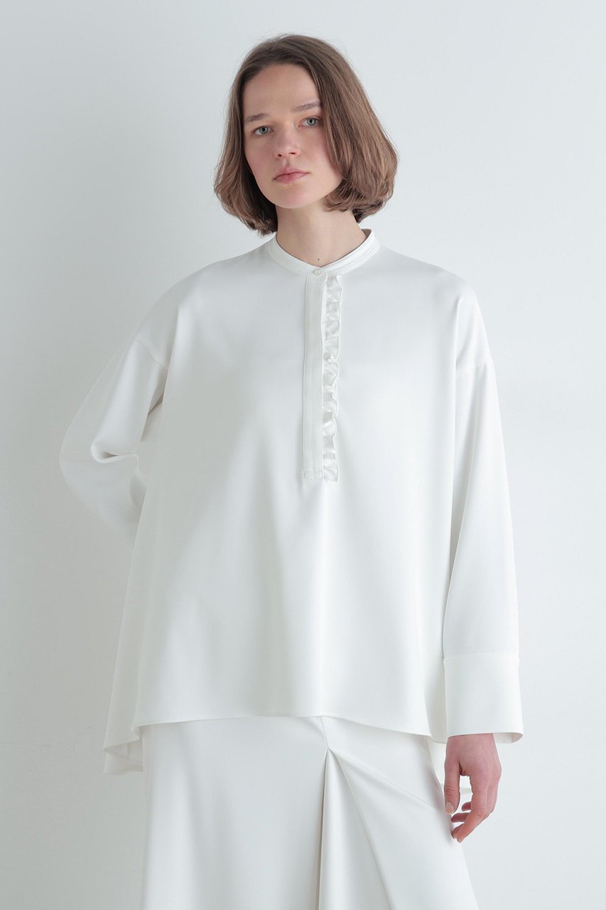 【ル フィル/LE PHIL】の2WAYツイルドレープブラウス 人気、トレンドファッション・服の通販 founy(ファニー) 　ファッション　Fashion　レディースファッション　Fashion for Women　トップス・カットソー　Cut & Sew Tops　シャツ・ブラウス・オフィスカジュアル　Elegant Blouses & Button-Ups　おすすめ　Recommended / Our Picks　シンプル　Simple, Minimal　ストレッチ　Stretch, Stretchy Fabric　スリーブ　Sleeve, Long Sleeve / Short Sleeve　セットアップ　Set-Up, Coordinated Outfit　ダブル　Double, Double-Breasted　バランス　Balance, Style Balance　フォルム　Silhouette, Form　ボトム　Bottoms, Lower Wear　ラッフル　Ruffle, Frill　ロング　Long, Long-Length　定番　Standard, Basic Item　other-2|ID: prp329100004801339 ipo3291000000036196424
