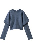 【マノフ/MANOF】のPUFFY SLEEVE KNIT 人気、トレンドファッション・服の通販 founy(ファニー) ファッション Fashion レディースファッション Fashion for Women トップス・カットソー Cut & Sew Tops ニット Knit Tops & Sweaters カジュアルプルオーバー・ニットトップス Pullovers & Knit Tops / Casual Pullovers スリーブ Sleeve, Long Sleeve / Short Sleeve チュール Tulip, Tulip Motif 新作・新入荷 New Arrivals / New In |ID:prp329100004801342