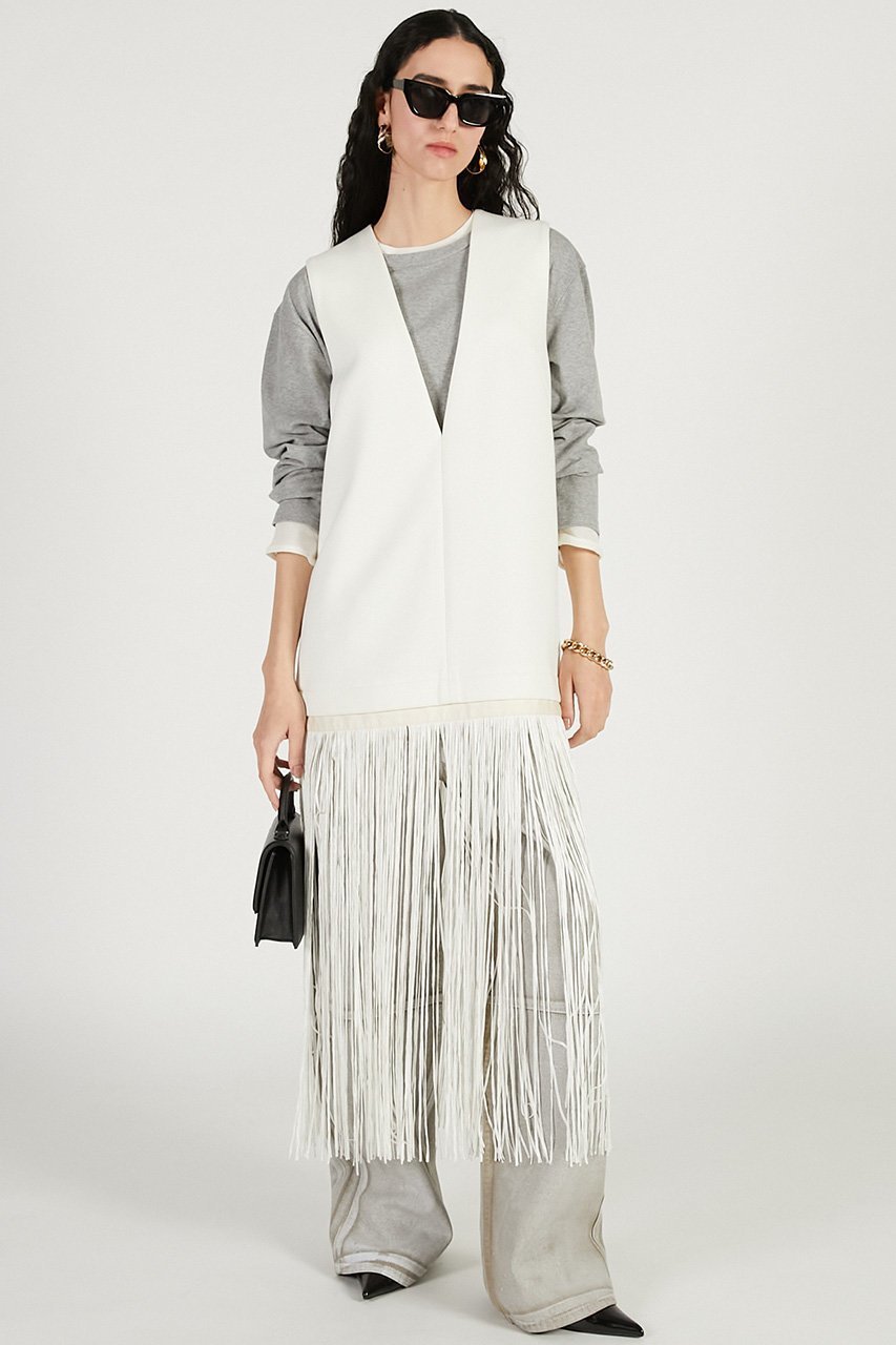 【プランク プロジェクト/PRANK PROJECT】のフリンジワンピース 人気、トレンドファッション・服の通販 founy(ファニー) 　ファッション　Fashion　レディースファッション　Fashion for Women　ワンピース　Dresses　チュニック　Tunic Tops & Dresses　2026年　2026　カッティング　Cutting Detail　シンプル　Simple, Minimal　ジャケット　Jacket, Outerwear　チュニック　Tunic, Long Top　ドレス　Dress, One-Piece　フォルム　Silhouette, Form　フリンジ　Fringe, Tassel　ロング　Long, Long-Length　夏　Summer　春　Spring　S/S・春夏　SS, Spring/Summer, Warm Season　other-8|ID: prp329100004801355 ipo3291000000034835731