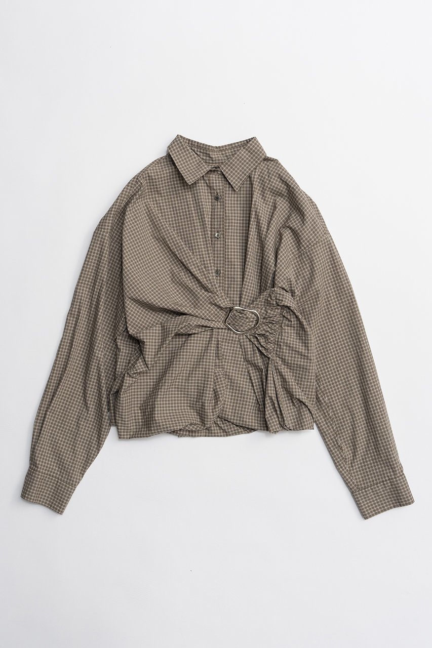 【プランク プロジェクト/PRANK PROJECT】のバックルバルーンシャツ インテリア・キッズ・メンズ・レディースファッション・服の通販 founy(ファニー) ファッション Fashion レディースファッション Fashion for Women トップス・カットソー Cut & Sew Tops シャツ・ブラウス・オフィスカジュアル Elegant Blouses & Button-Ups バッグ Bags 2026年 2026 シンプル Simple, Minimal スリーブ Sleeve, Long Sleeve / Short Sleeve ドレープ Drape, Draping Fabric ブロード Broadcloth, Fine Cotton ボトム Bottoms, Lower Wear メタル Metal, Metal Parts ロング Long, Long-Length 夏 Summer 春 Spring S/S・春夏 SS, Spring/Summer, Warm Season BRN(ブラウン)|ID: prp329100004802760 ipo3291000000034845406