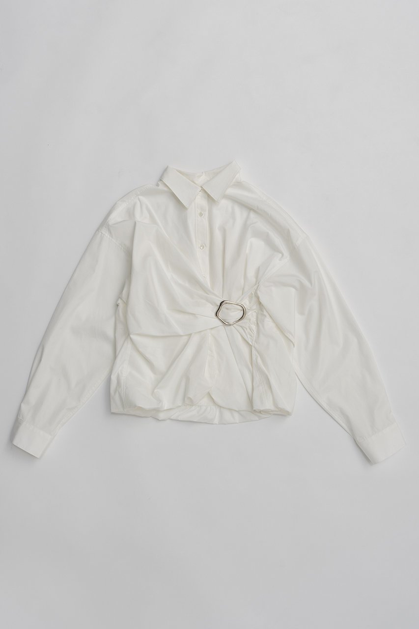 【プランク プロジェクト/PRANK PROJECT】のバックルバルーンシャツ インテリア・キッズ・メンズ・レディースファッション・服の通販 founy(ファニー) 　ファッション　Fashion　レディースファッション　Fashion for Women　トップス・カットソー　Cut & Sew Tops　シャツ・ブラウス・オフィスカジュアル　Elegant Blouses & Button-Ups　バッグ　Bags　2026年　2026　シンプル　Simple, Minimal　スリーブ　Sleeve, Long Sleeve / Short Sleeve　ドレープ　Drape, Draping Fabric　ブロード　Broadcloth, Fine Cotton　ボトム　Bottoms, Lower Wear　メタル　Metal, Metal Parts　ロング　Long, Long-Length　再入荷　Restock / Back in Stock　夏　Summer　春　Spring　S/S・春夏　SS, Spring/Summer, Warm Season　WHT(ホワイト)|ID: prp329100004802760 ipo3291000000035862107
