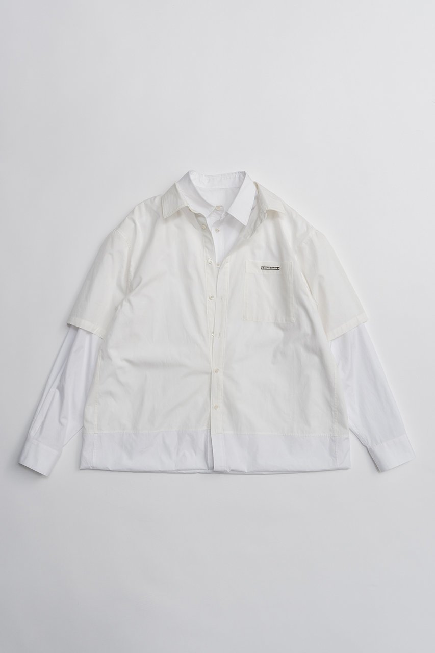 【プランク プロジェクト/PRANK PROJECT】のダブルレイヤーシャツ インテリア・キッズ・メンズ・レディースファッション・服の通販 founy(ファニー) ファッション Fashion レディースファッション Fashion for Women トップス・カットソー Cut & Sew Tops シャツ・ブラウス・オフィスカジュアル Elegant Blouses & Button-Ups 2026年 2026 おすすめ Recommended / Our Picks ストライプ Stripe, Striped Pattern スリーブ Sleeve, Long Sleeve / Short Sleeve チェック Check, Plaid, Tartan ドッキング Docking, Mixed Material ベーシック Basic, Essential ボトム Bottoms, Lower Wear ロング Long, Long-Length 半袖 Short Sleeve, Half Sleeve 夏 Summer 春 Spring S/S・春夏 SS, Spring/Summer, Warm Season 無地 Plain, Solid Color 長袖 Long Sleeve, Full Sleeve WHT(ホワイト)|ID: prp329100004802763 ipo3291000000034845437