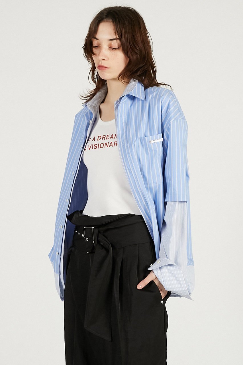 【プランク プロジェクト/PRANK PROJECT】のダブルレイヤーシャツ 人気、トレンドファッション・服の通販 founy(ファニー) ファッション Fashion レディースファッション Fashion for Women トップス・カットソー Cut & Sew Tops シャツ・ブラウス・オフィスカジュアル Elegant Blouses & Button-Ups 2026年 2026 おすすめ Recommended / Our Picks ストライプ Stripe, Striped Pattern スリーブ Sleeve, Long Sleeve / Short Sleeve チェック Check, Plaid, Tartan ドッキング Docking, Mixed Material ベーシック Basic, Essential ボトム Bottoms, Lower Wear ロング Long, Long-Length 半袖 Short Sleeve, Half Sleeve 夏 Summer 春 Spring S/S・春夏 SS, Spring/Summer, Warm Season 無地 Plain, Solid Color 長袖 Long Sleeve, Full Sleeve other-5|ID: prp329100004802763 ipo3291000000034845445