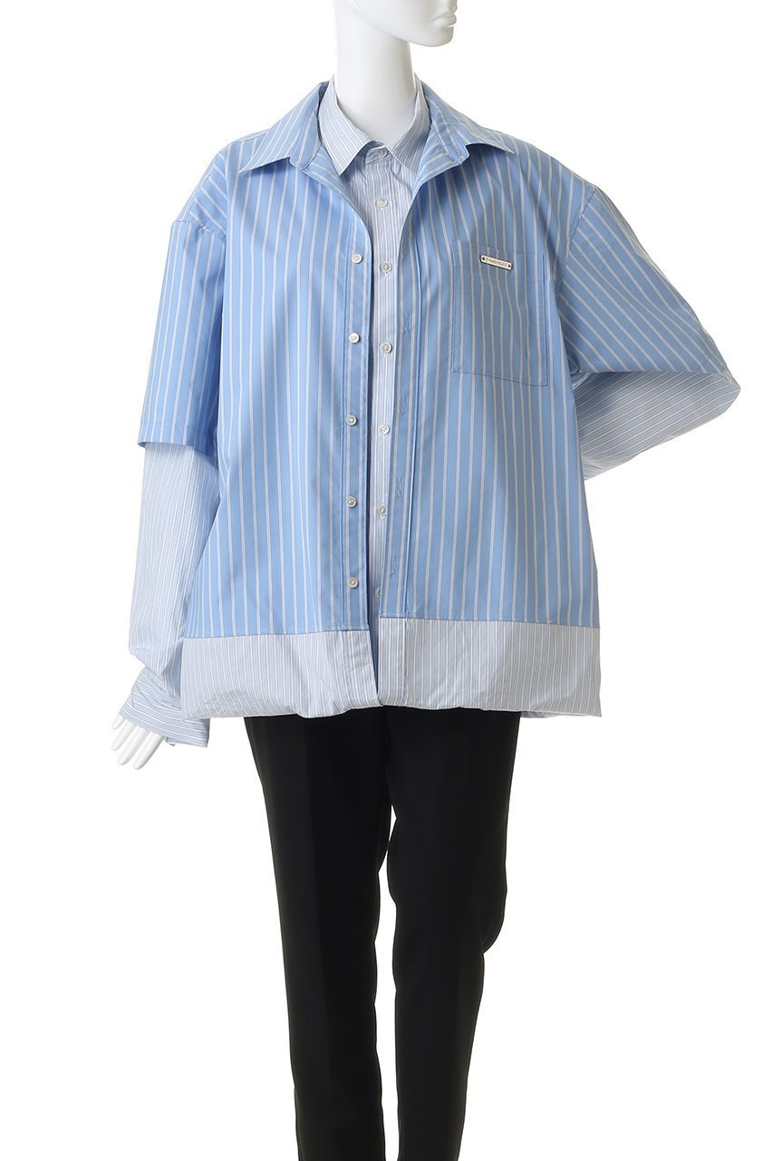 【プランク プロジェクト/PRANK PROJECT】のダブルレイヤーシャツ 人気、トレンドファッション・服の通販 founy(ファニー) 　ファッション　Fashion　レディースファッション　Fashion for Women　トップス・カットソー　Cut & Sew Tops　シャツ・ブラウス・オフィスカジュアル　Elegant Blouses & Button-Ups　2026年　2026　おすすめ　Recommended / Our Picks　ストライプ　Stripe, Striped Pattern　スリーブ　Sleeve, Long Sleeve / Short Sleeve　チェック　Check, Plaid, Tartan　ドッキング　Docking, Mixed Material　ベーシック　Basic, Essential　ボトム　Bottoms, Lower Wear　ロング　Long, Long-Length　半袖　Short Sleeve, Half Sleeve　夏　Summer　春　Spring　S/S・春夏　SS, Spring/Summer, Warm Season　無地　Plain, Solid Color　長袖　Long Sleeve, Full Sleeve　other-2|ID: prp329100004802763 ipo3291000000035862130