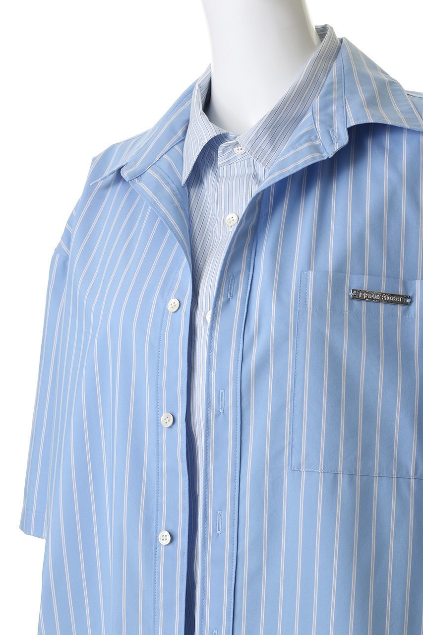 【プランク プロジェクト/PRANK PROJECT】のダブルレイヤーシャツ 人気、トレンドファッション・服の通販 founy(ファニー) 　ファッション　Fashion　レディースファッション　Fashion for Women　トップス・カットソー　Cut & Sew Tops　シャツ・ブラウス・オフィスカジュアル　Elegant Blouses & Button-Ups　2026年　2026　おすすめ　Recommended / Our Picks　ストライプ　Stripe, Striped Pattern　スリーブ　Sleeve, Long Sleeve / Short Sleeve　チェック　Check, Plaid, Tartan　ドッキング　Docking, Mixed Material　ベーシック　Basic, Essential　ボトム　Bottoms, Lower Wear　ロング　Long, Long-Length　半袖　Short Sleeve, Half Sleeve　夏　Summer　春　Spring　S/S・春夏　SS, Spring/Summer, Warm Season　無地　Plain, Solid Color　長袖　Long Sleeve, Full Sleeve　other-5|ID: prp329100004802763 ipo3291000000035862133