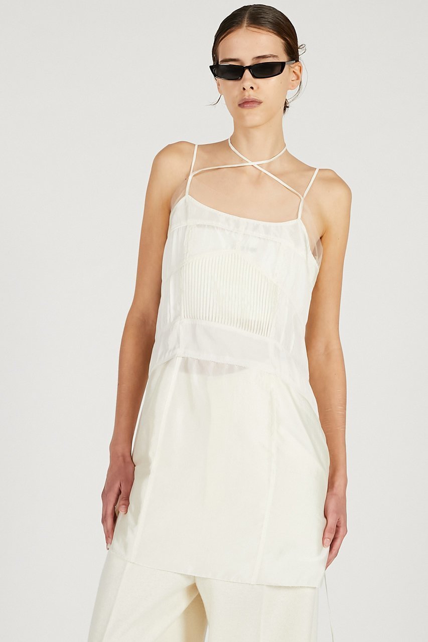 【プランク プロジェクト/PRANK PROJECT】のピンタックスリップミニドレス インテリア・キッズ・メンズ・レディースファッション・服の通販 founy(ファニー) 　ファッション　Fashion　レディースファッション　Fashion for Women　ワンピース　Dresses　フォーマル・パーティードレス・結婚式用ドレス　Elegant & Casual Dresses　チュニック　Tunic Tops & Dresses　2026年　2026　オーガンジー　Organza Fabric　ジャケット　Jacket, Outerwear　タンク　Tank Top, Sleeveless Top　チュニック　Tunic, Long Top　ドレス　Dress, One-Piece　ラップ　Wrap, Wrap Design　エレガント 上品　Elegant　切替　Switching, Contrast Panel　夏　Summer　春　Spring　S/S・春夏　SS, Spring/Summer, Warm Season　WHT(ホワイト)|ID: prp329100004802776 ipo3291000000035704632