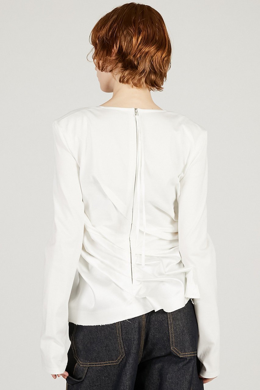 【プランク プロジェクト/PRANK PROJECT】のツイストヘムトップ 人気、トレンドファッション・服の通販 founy(ファニー) ファッション Fashion レディースファッション Fashion for Women トップス・カットソー Cut & Sew Tops シャツ・ブラウス・オフィスカジュアル Elegant Blouses & Button-Ups ロングTシャツ・Tシャツ Longline T-Shirts & Tees カットソー・ベーシックTシャツ Cut-and-Sewn Tops / Stretch Tees & Basics 2026年 2026 カットソー Cut and Sewn Top サテン Satin, Glossy Fabric シルケット Silket, Silky Cotton シンプル Simple, Minimal スクエア Square, Square Shape スラックス Slacks, Dress Pants スリーブ Sleeve, Long Sleeve / Short Sleeve ツイスト Tweed, Tweed Fabric デニム Denim, Jeans Material ロング Long, Long-Length 夏 Summer 春 Spring S/S・春夏 SS, Spring/Summer, Warm Season other-6|ID: prp329100004802784 ipo3291000000034845694